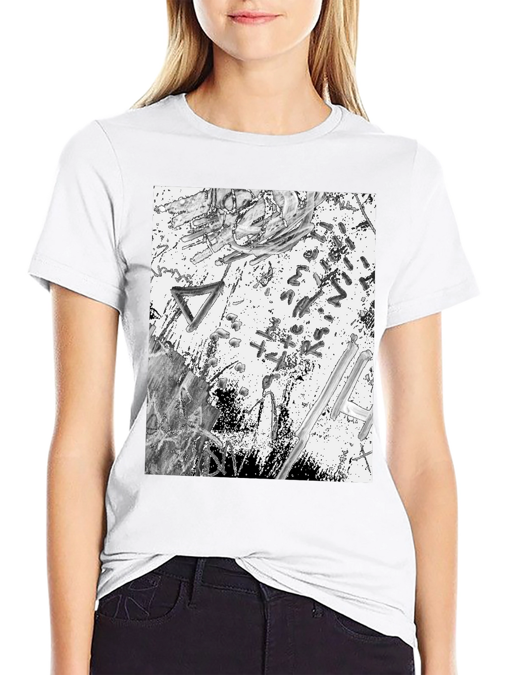 Abstract Art Print Black T-Shirt
