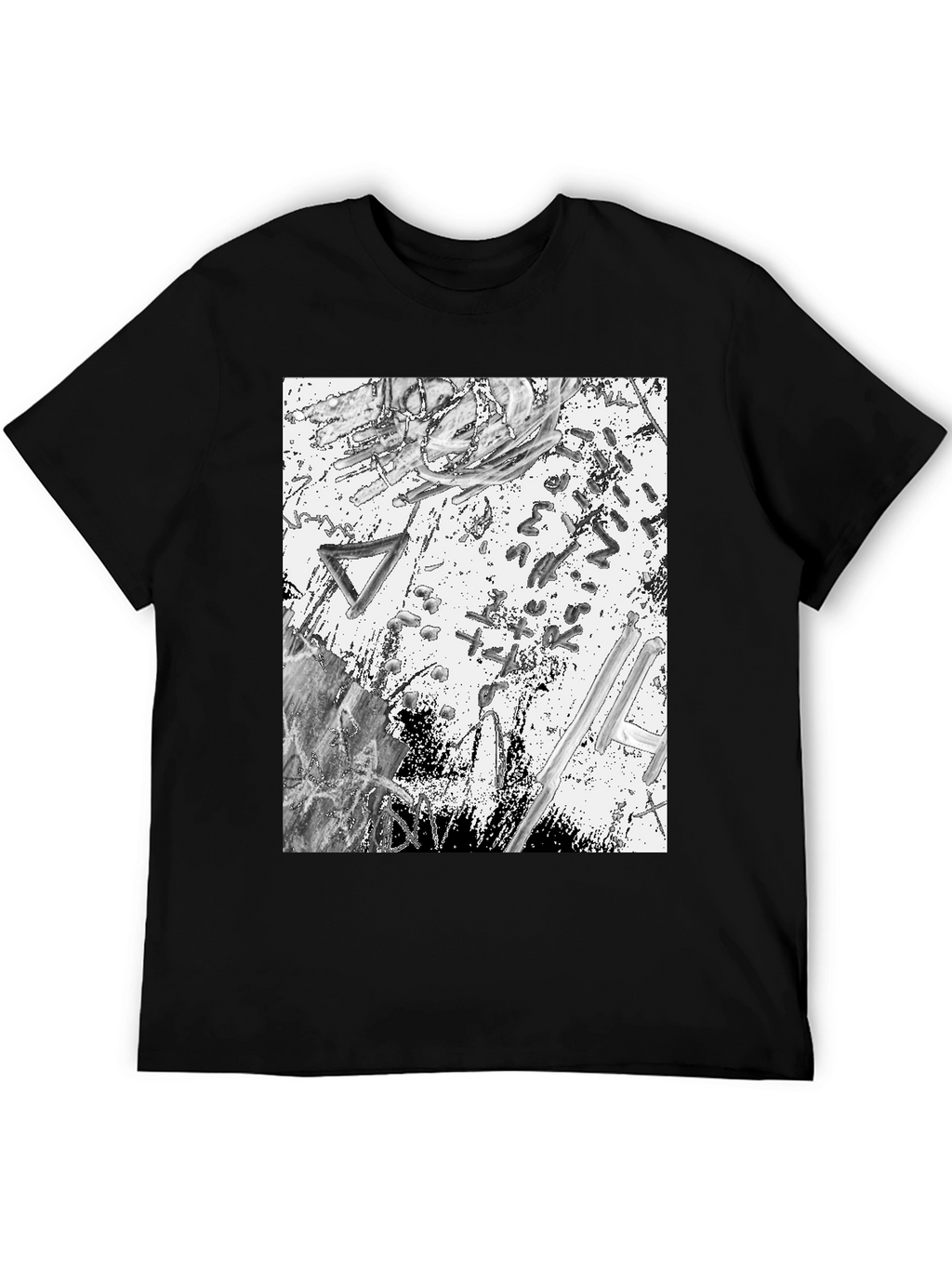 Abstract Art Print Black T-Shirt