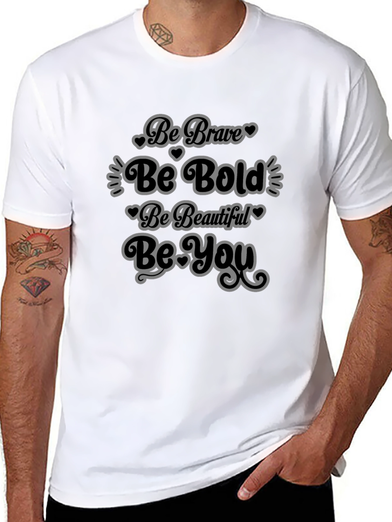 Be Brave Be Bold Graphic Tee - Black Cotton Shirt