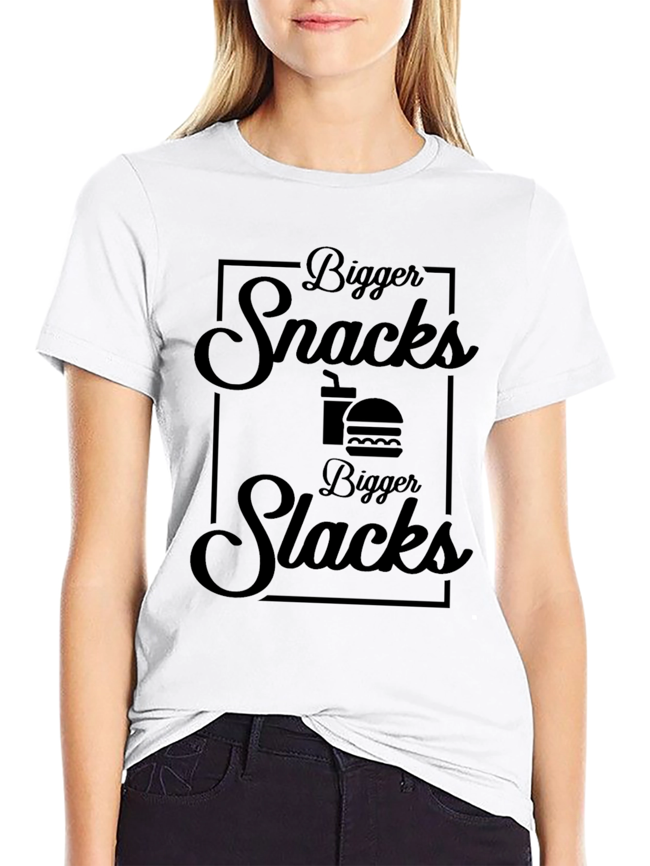 Bigger Snacks Bigger Slacks Black T-Shirt