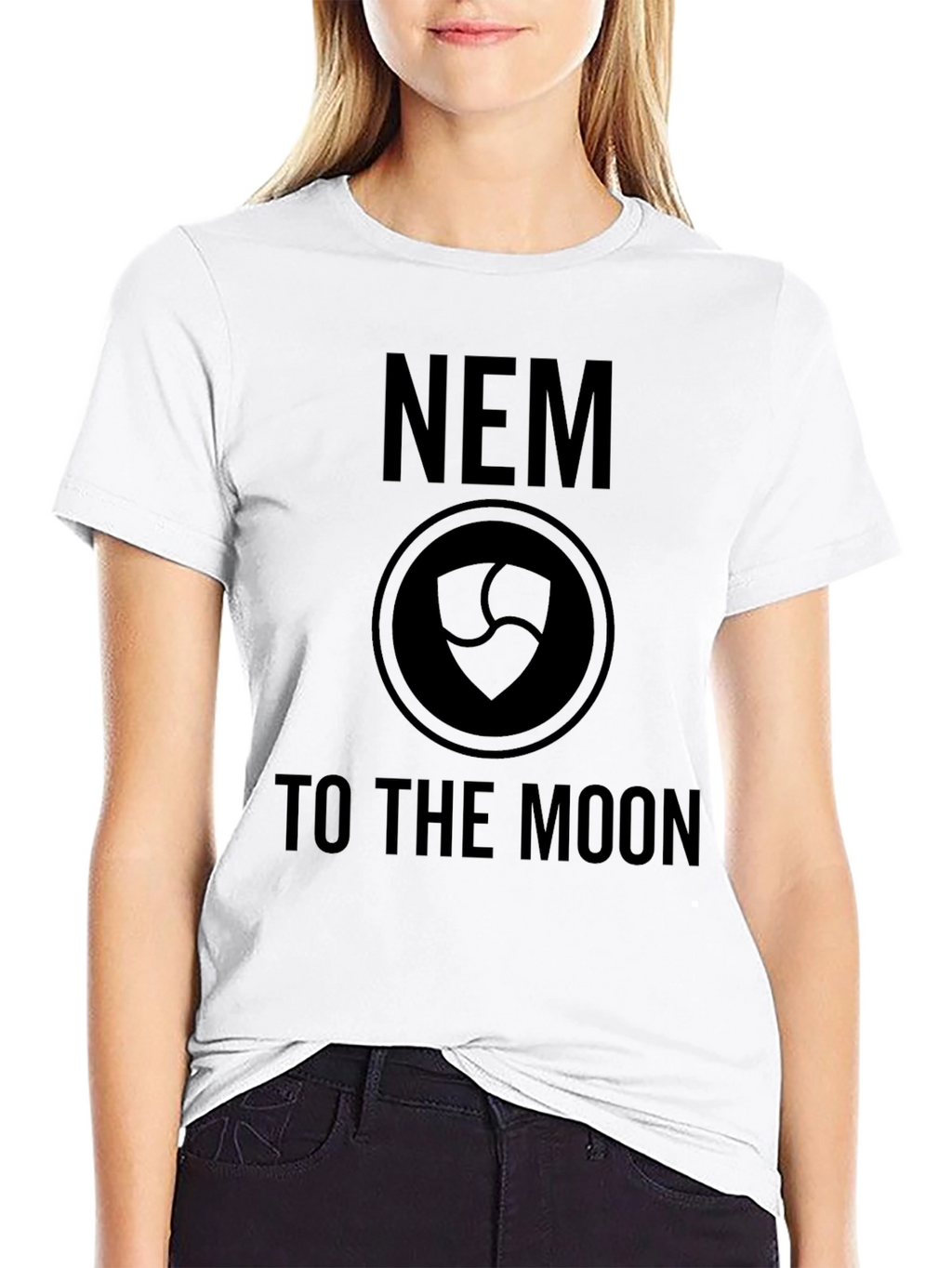 NEM Crypto To The Moon Black T-Shirt