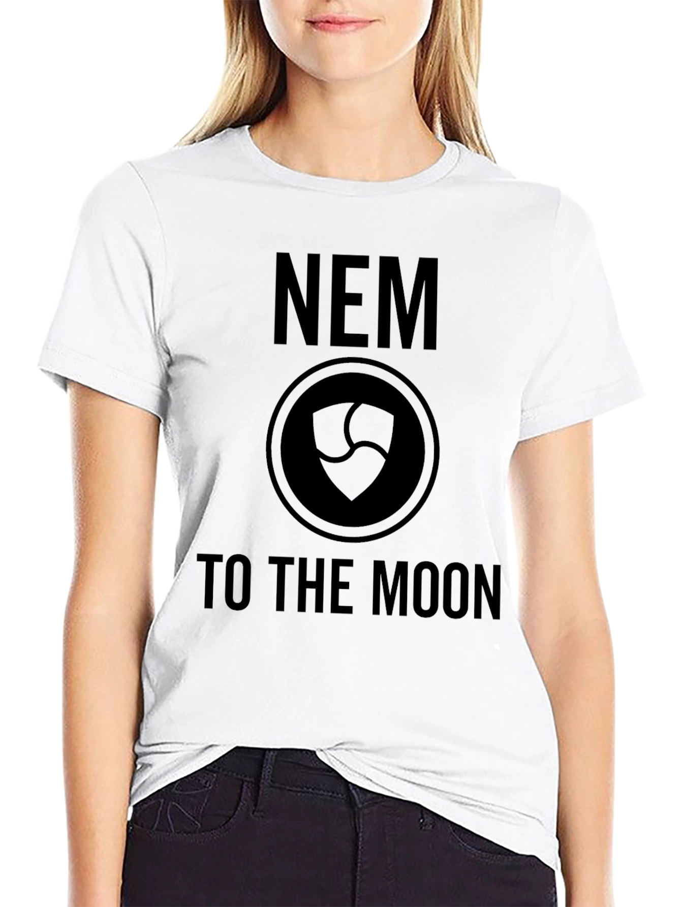 NEM Crypto To The Moon Black T-Shirt
