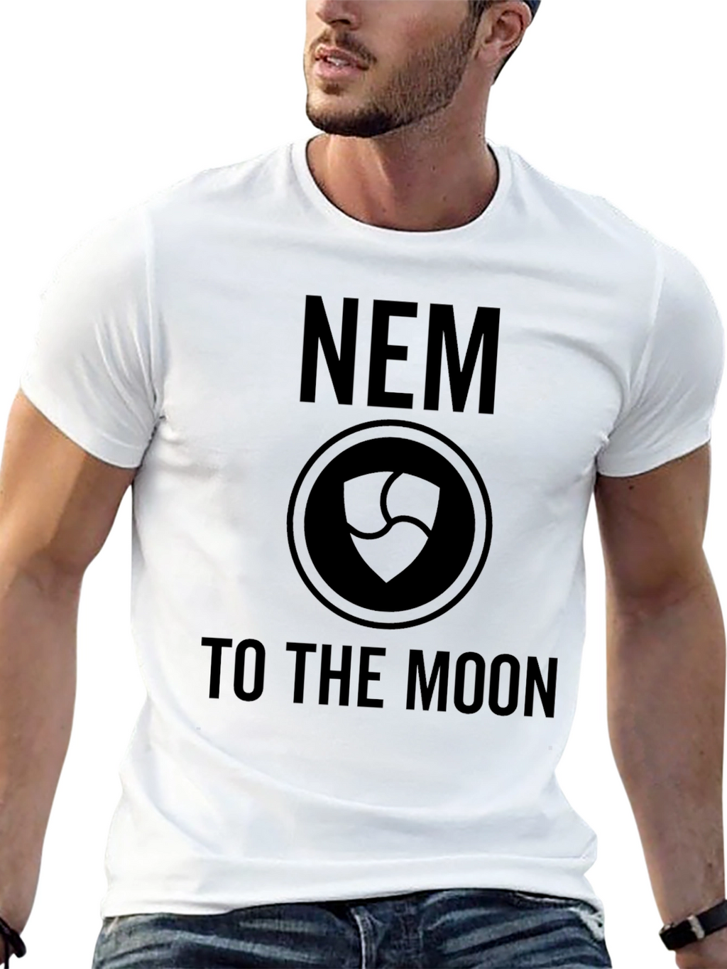 NEM Crypto To The Moon Black T-Shirt