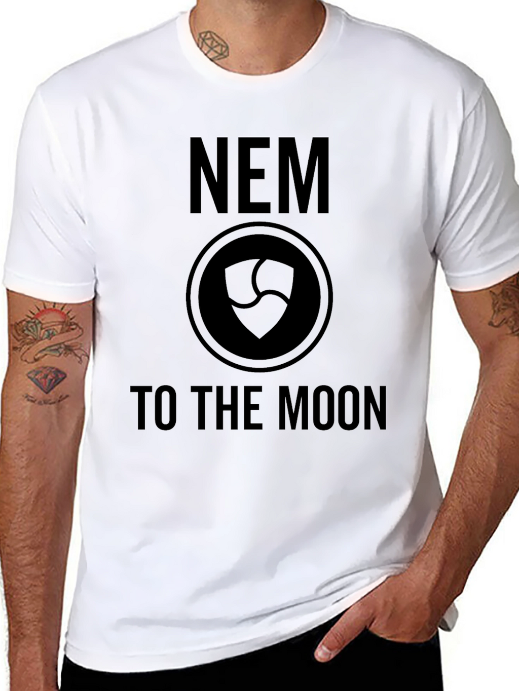 NEM Crypto To The Moon Black T-Shirt
