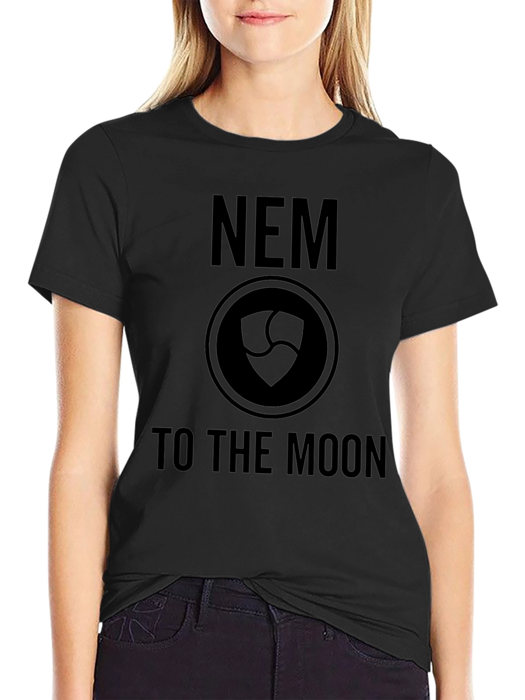 NEM Crypto To The Moon Black T-Shirt