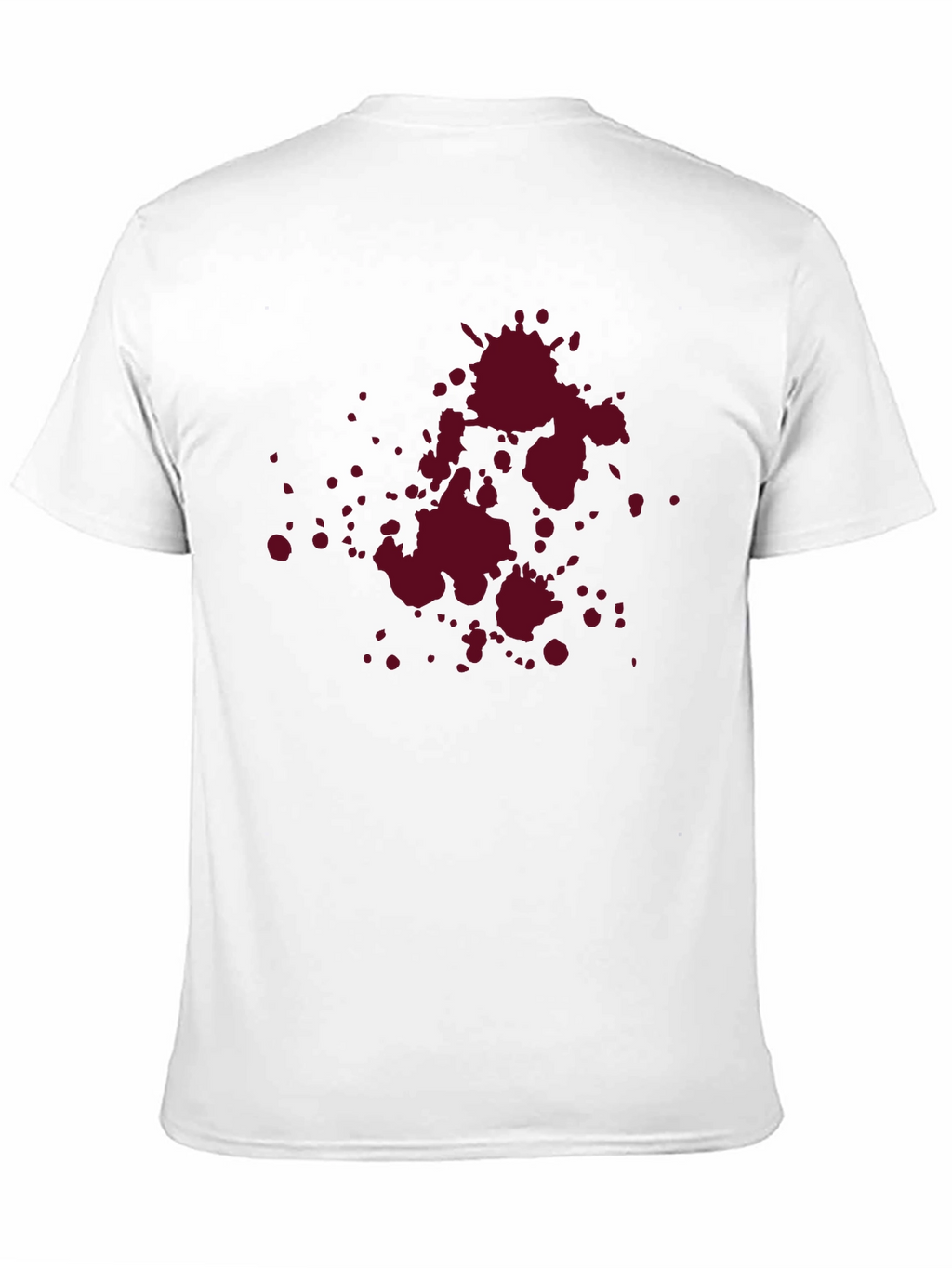 Maroon Splatter Graphic Black T-Shirt