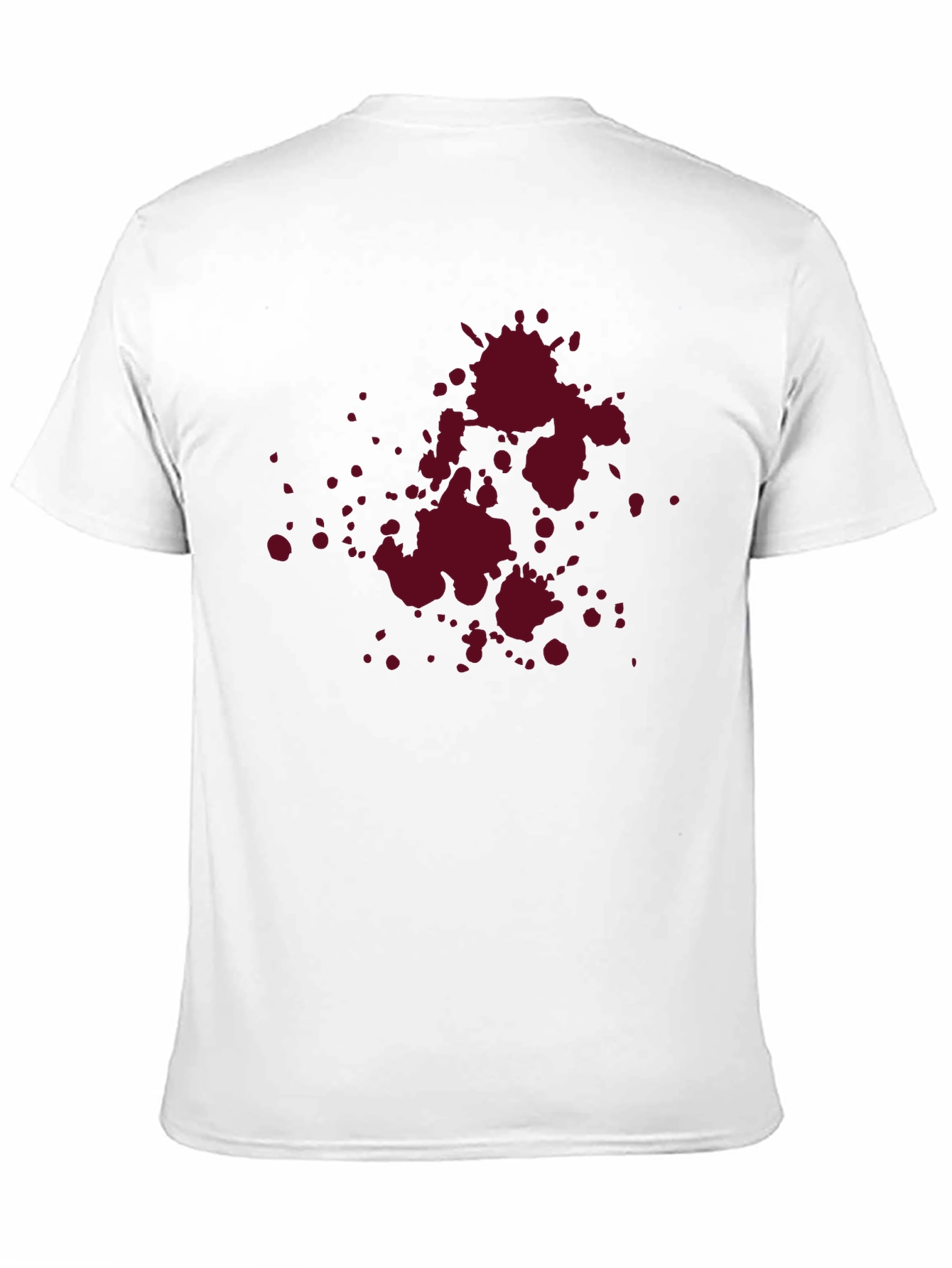 Maroon Splatter Graphic Black T-Shirt