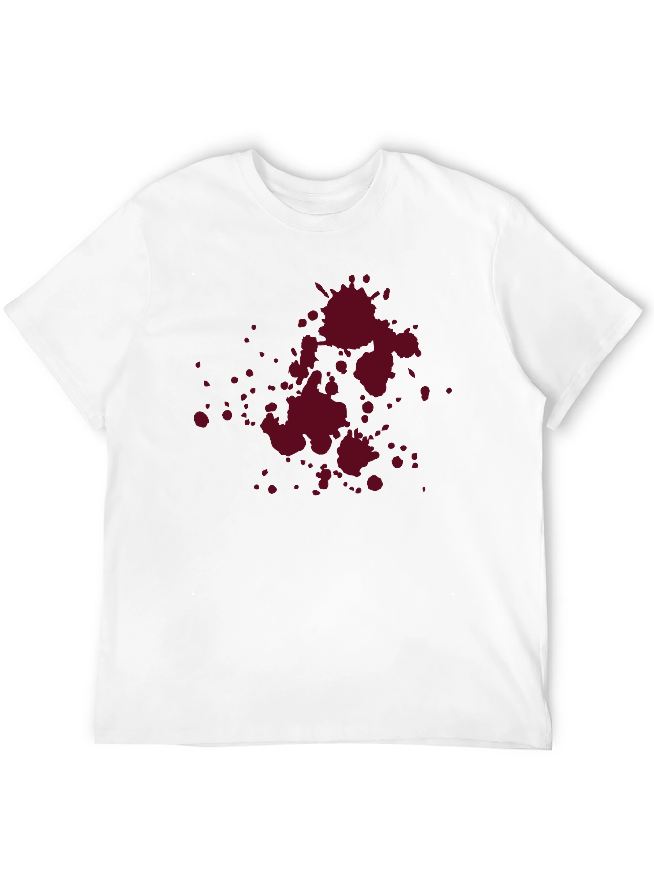 Maroon Splatter Graphic Black T-Shirt