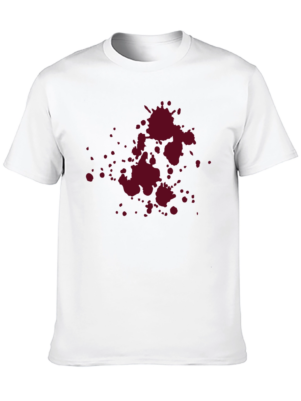 Maroon Splatter Graphic Black T-Shirt