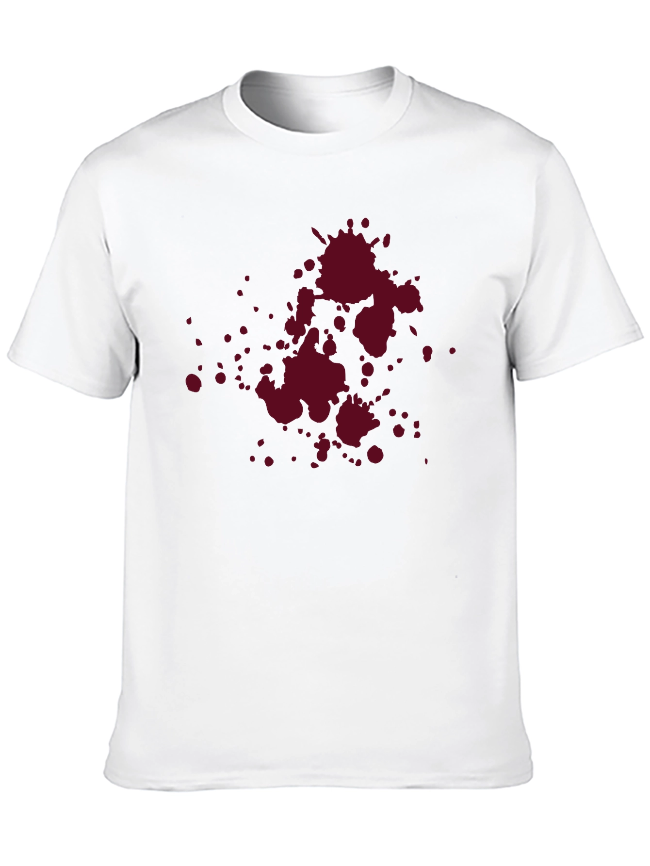 Maroon Splatter Graphic Black T-Shirt