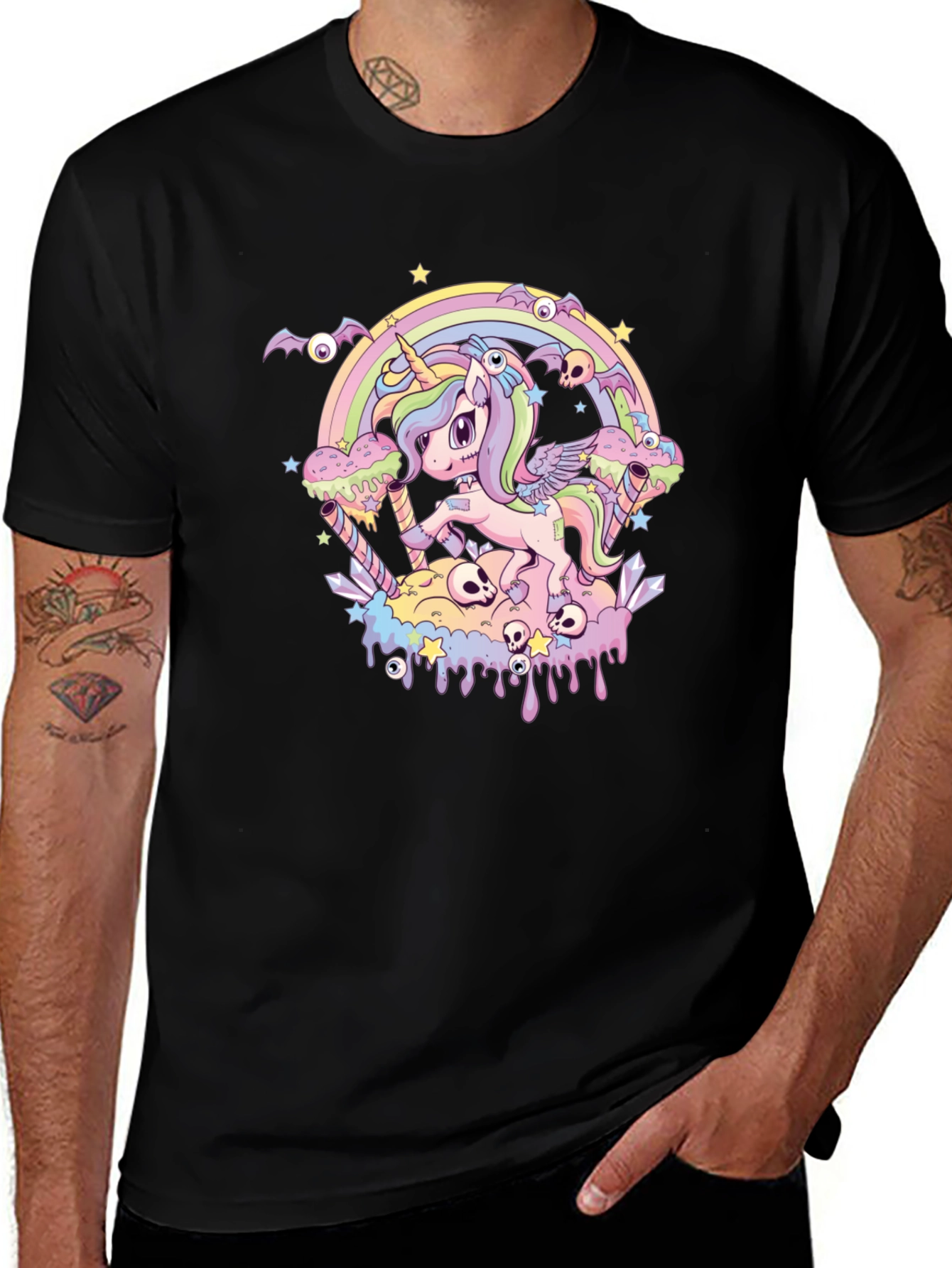 Pastel Goth Unicorn Graphic Tee