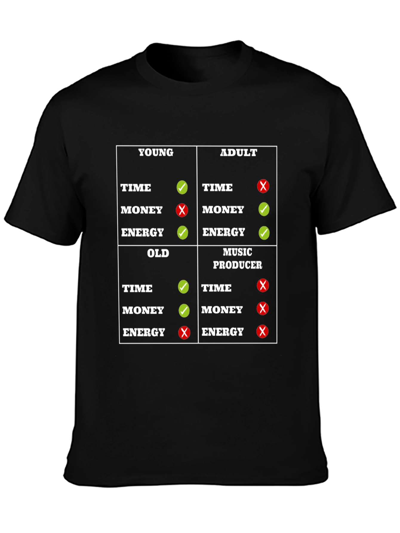 Young Adult Old Music Producer T-Shirt