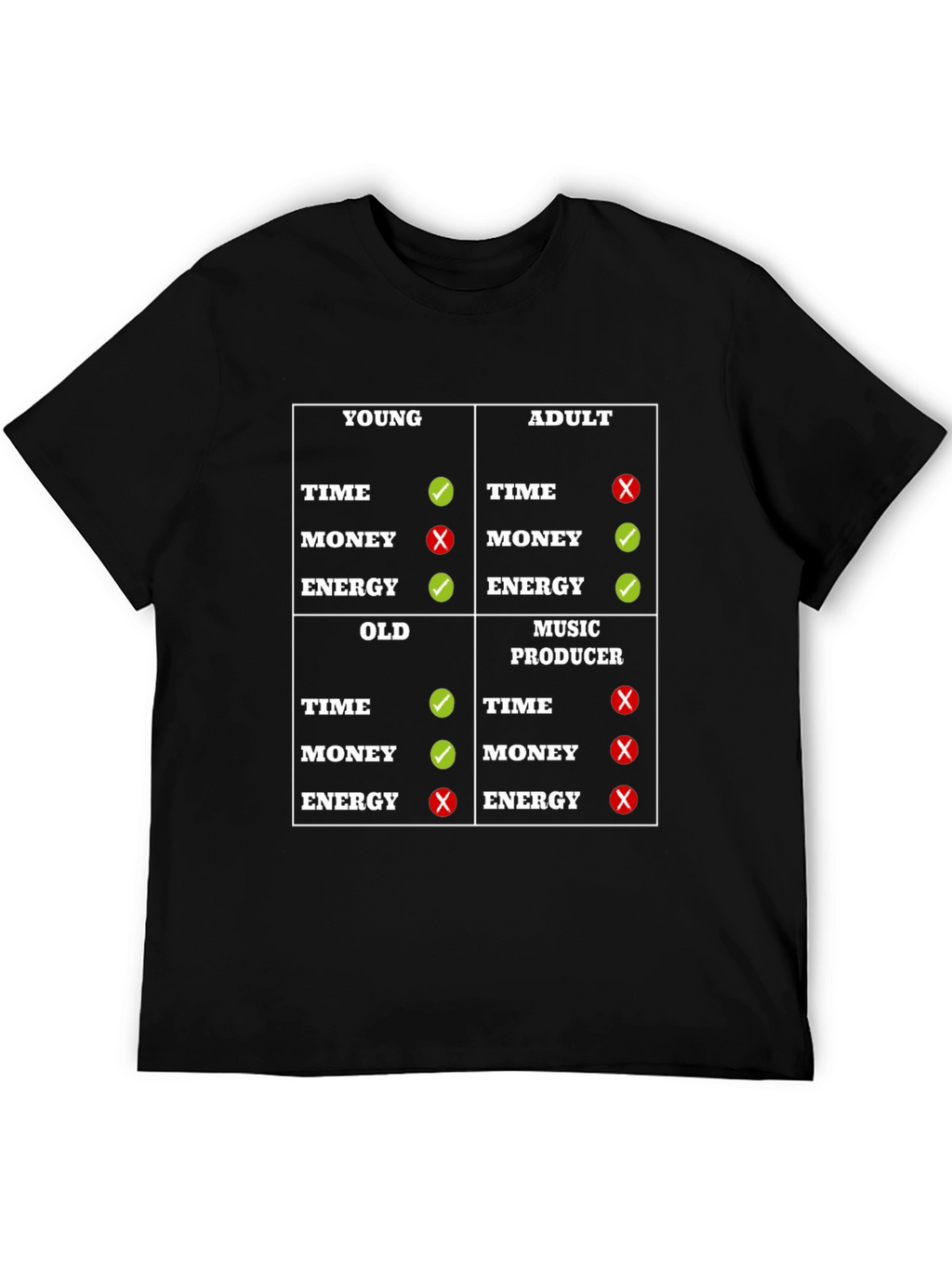 Young Adult Old Music Producer T-Shirt