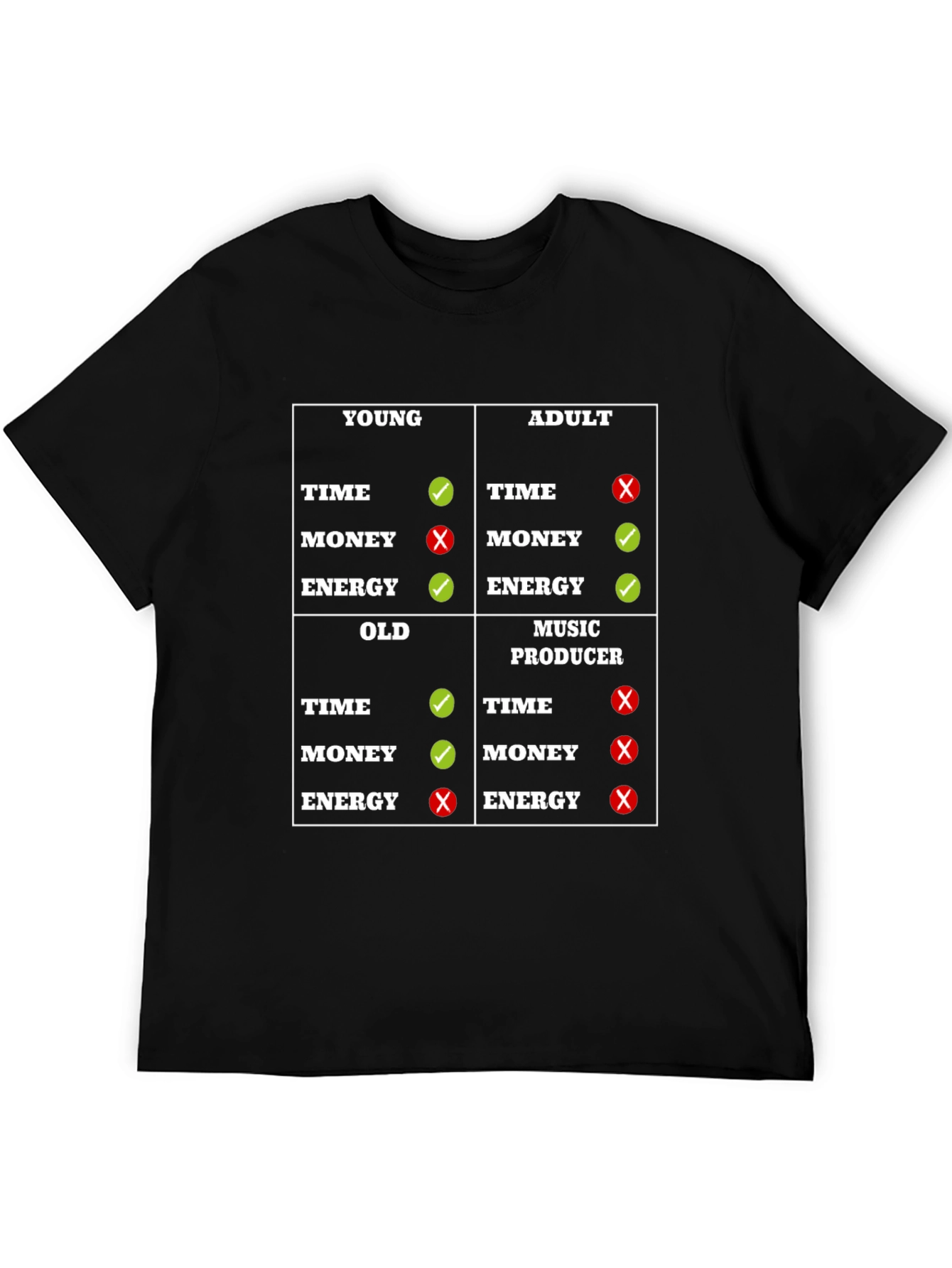 Young Adult Old Music Producer T-Shirt