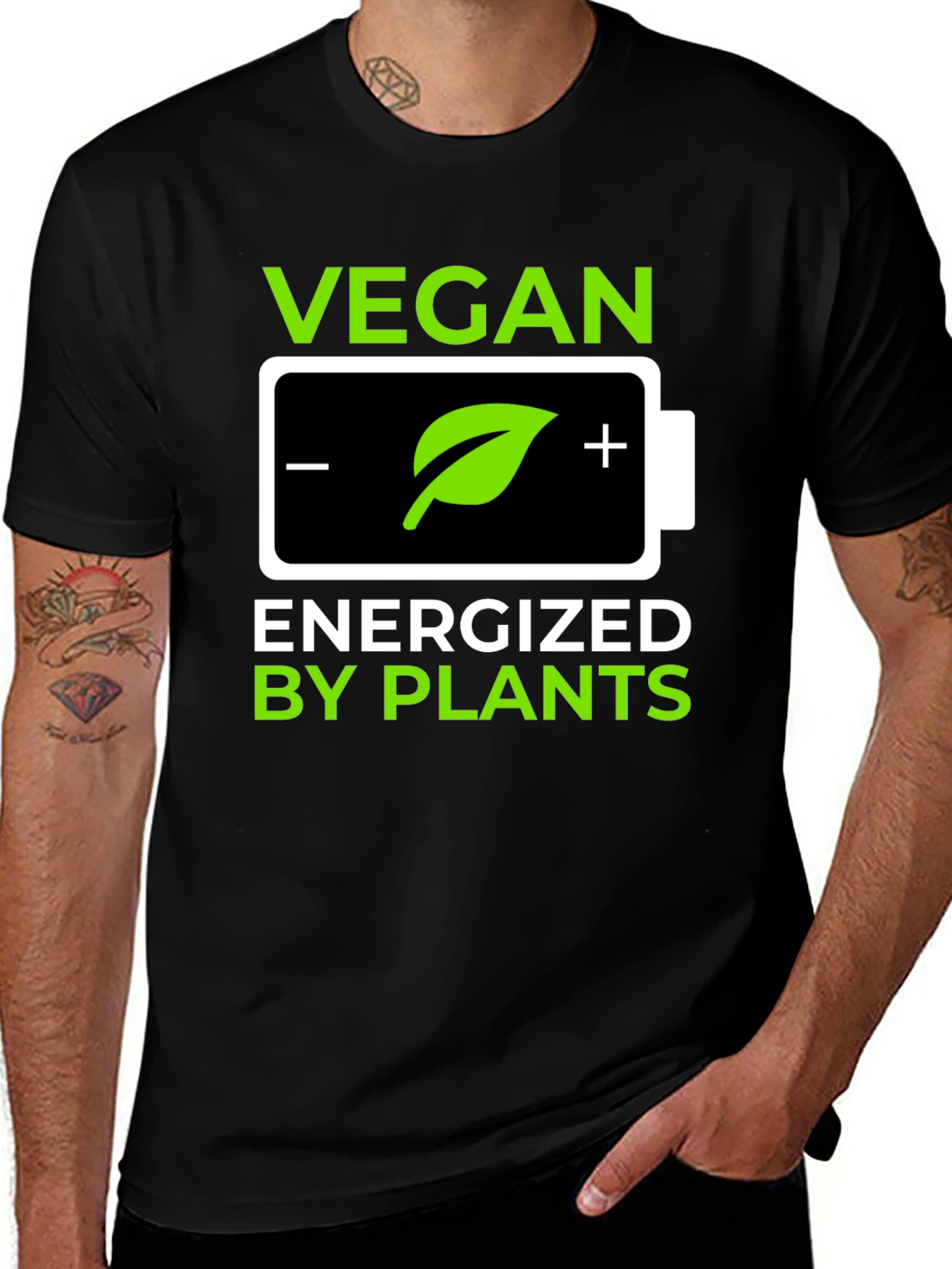 Vegan Energized By Plants Graphic T-Shirt