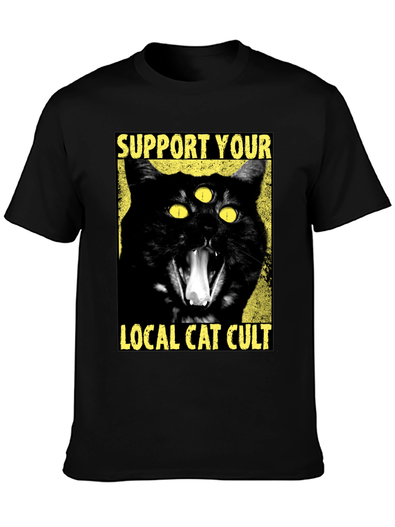 Support Your Local Cat Cult Graphic T-Shirt
