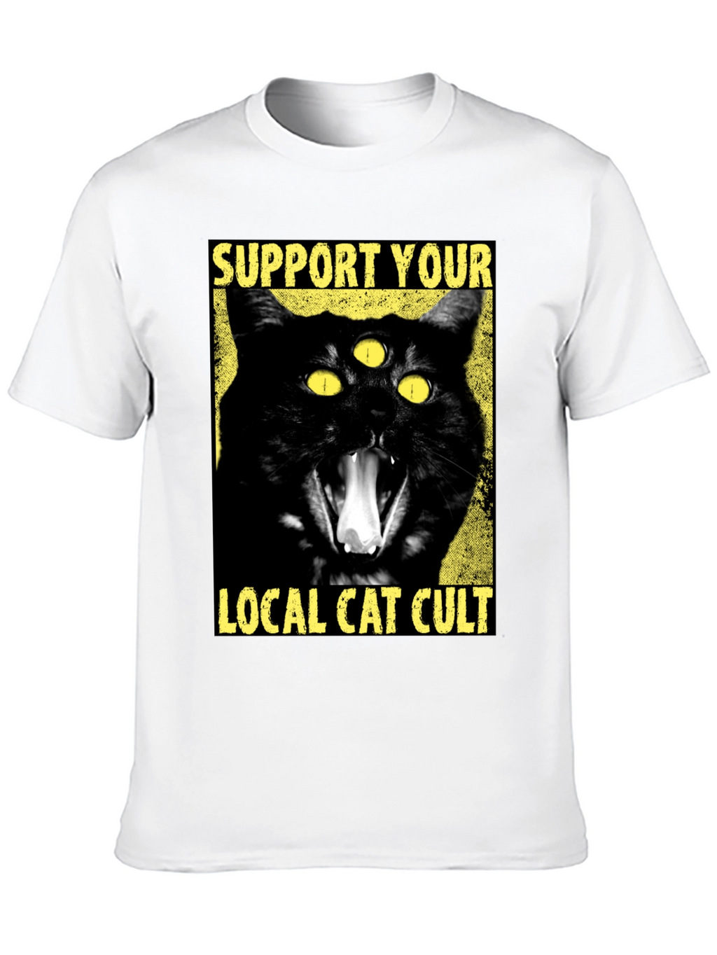 Support Your Local Cat Cult Graphic T-Shirt