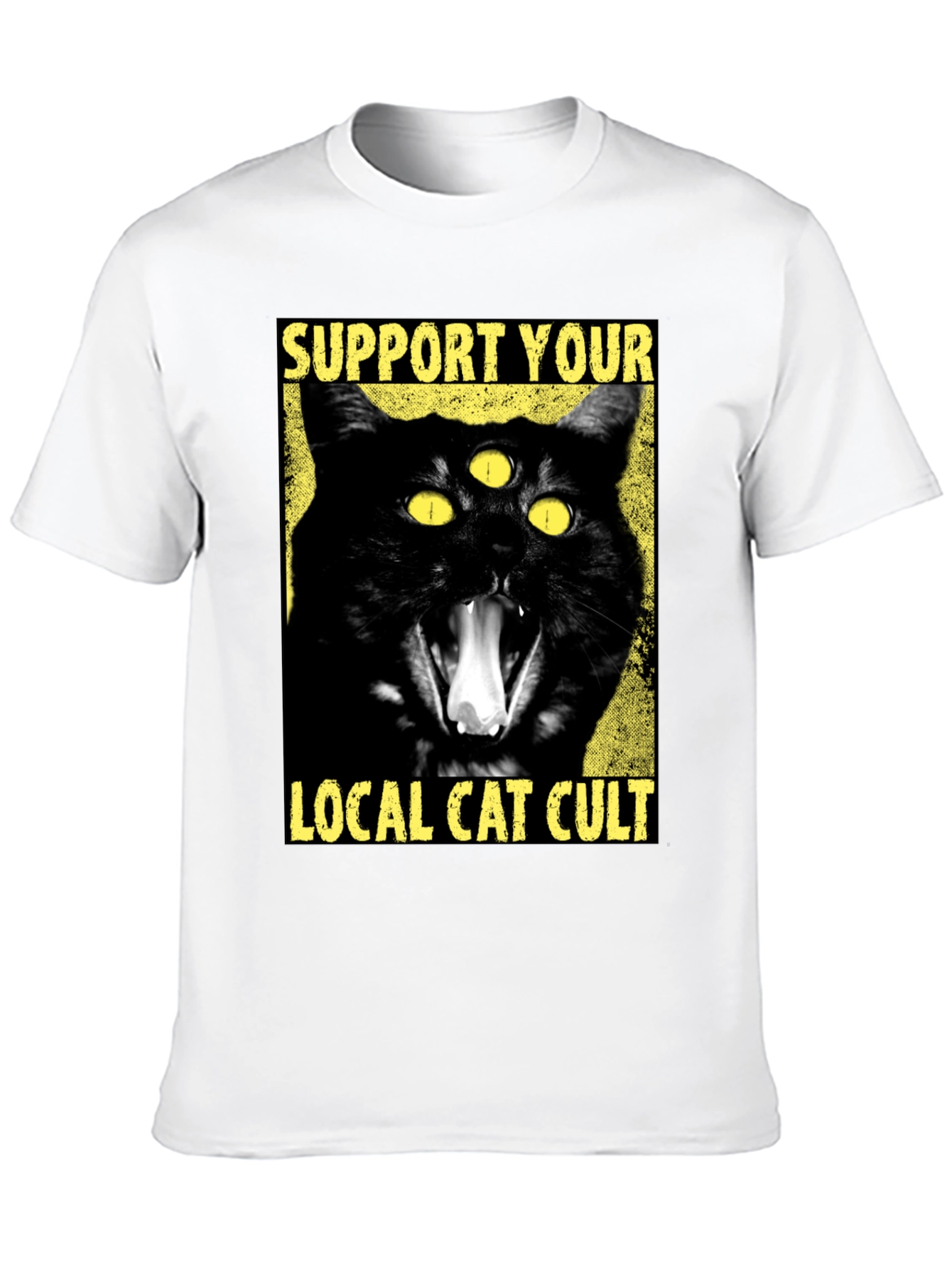 Support Your Local Cat Cult Graphic T-Shirt