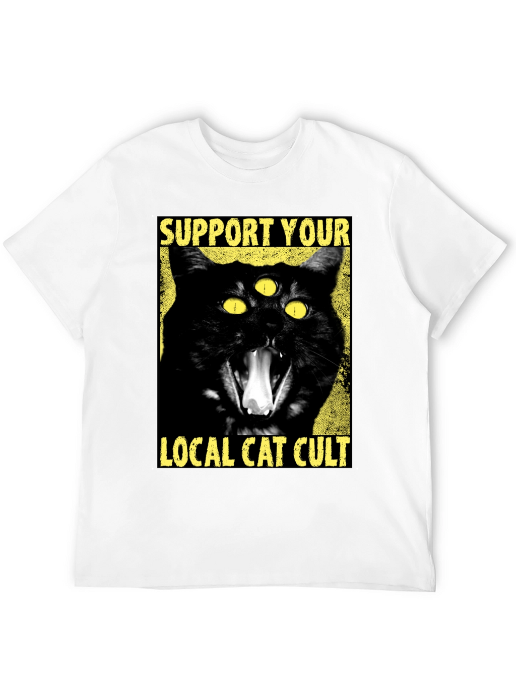 Support Your Local Cat Cult Graphic T-Shirt