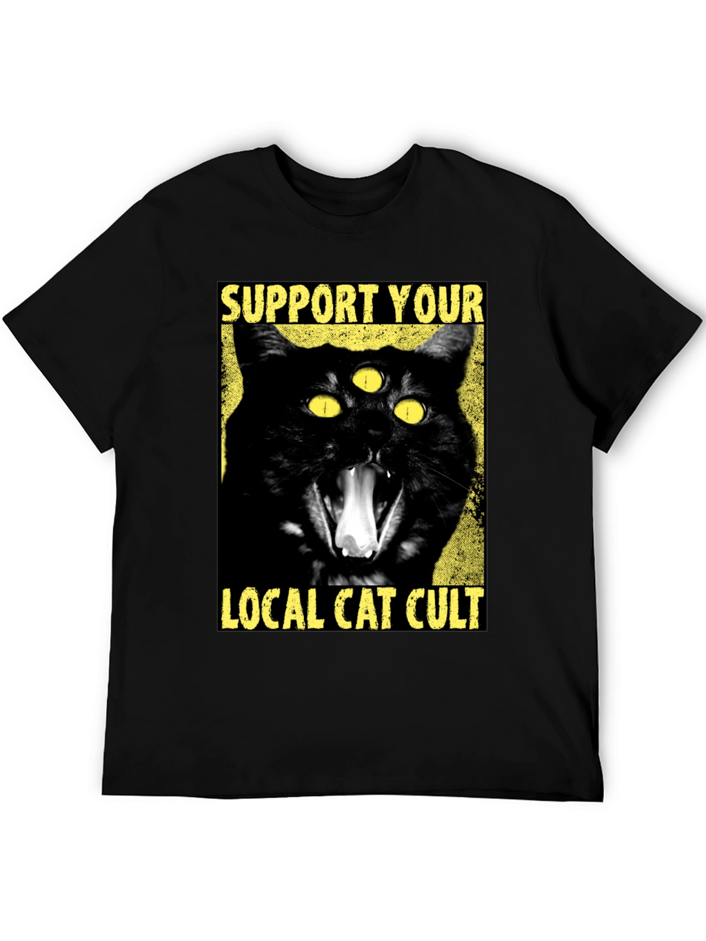 Support Your Local Cat Cult Graphic T-Shirt