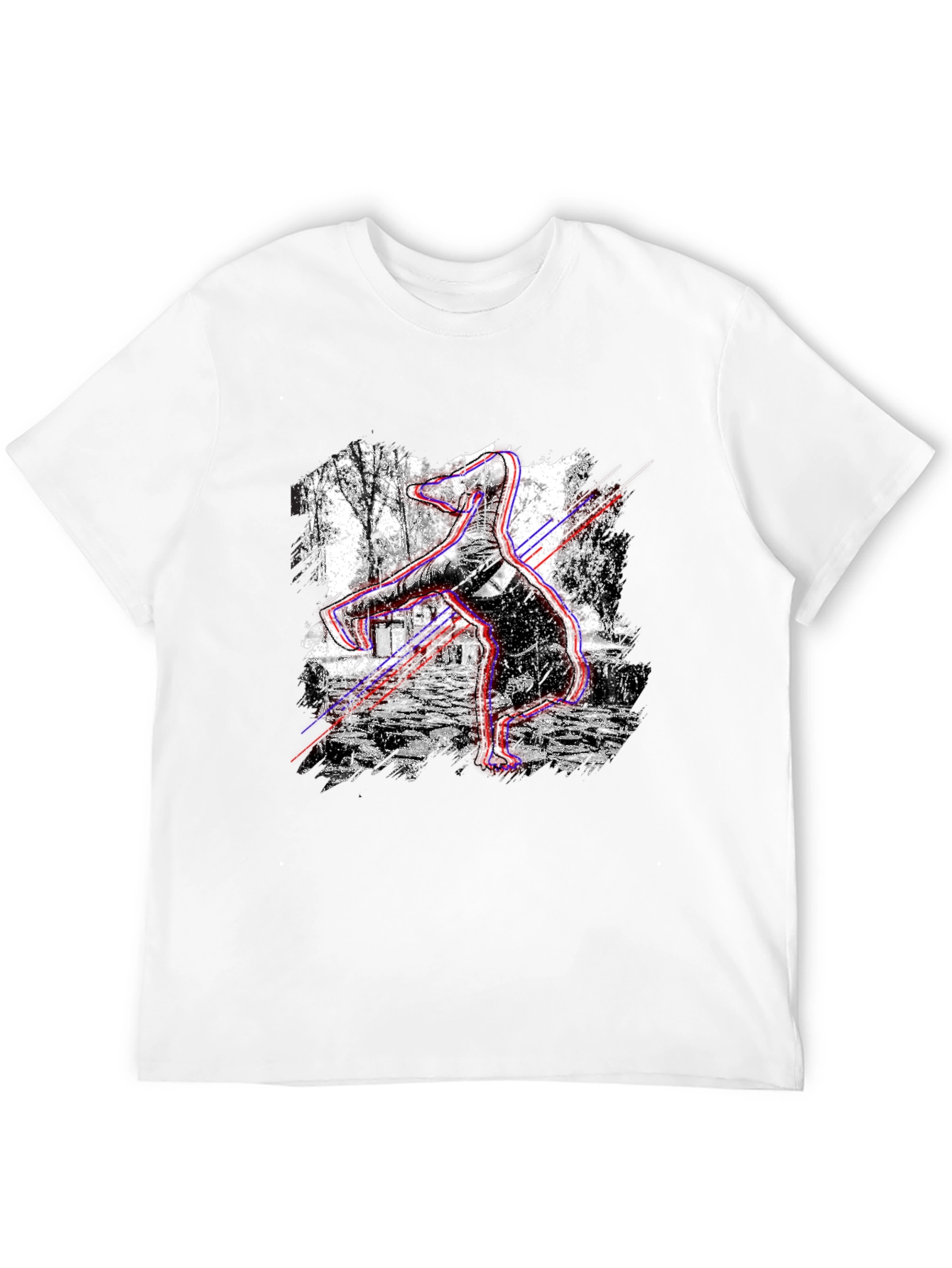 Glitch Effect Breakdancing T-Shirt - Black