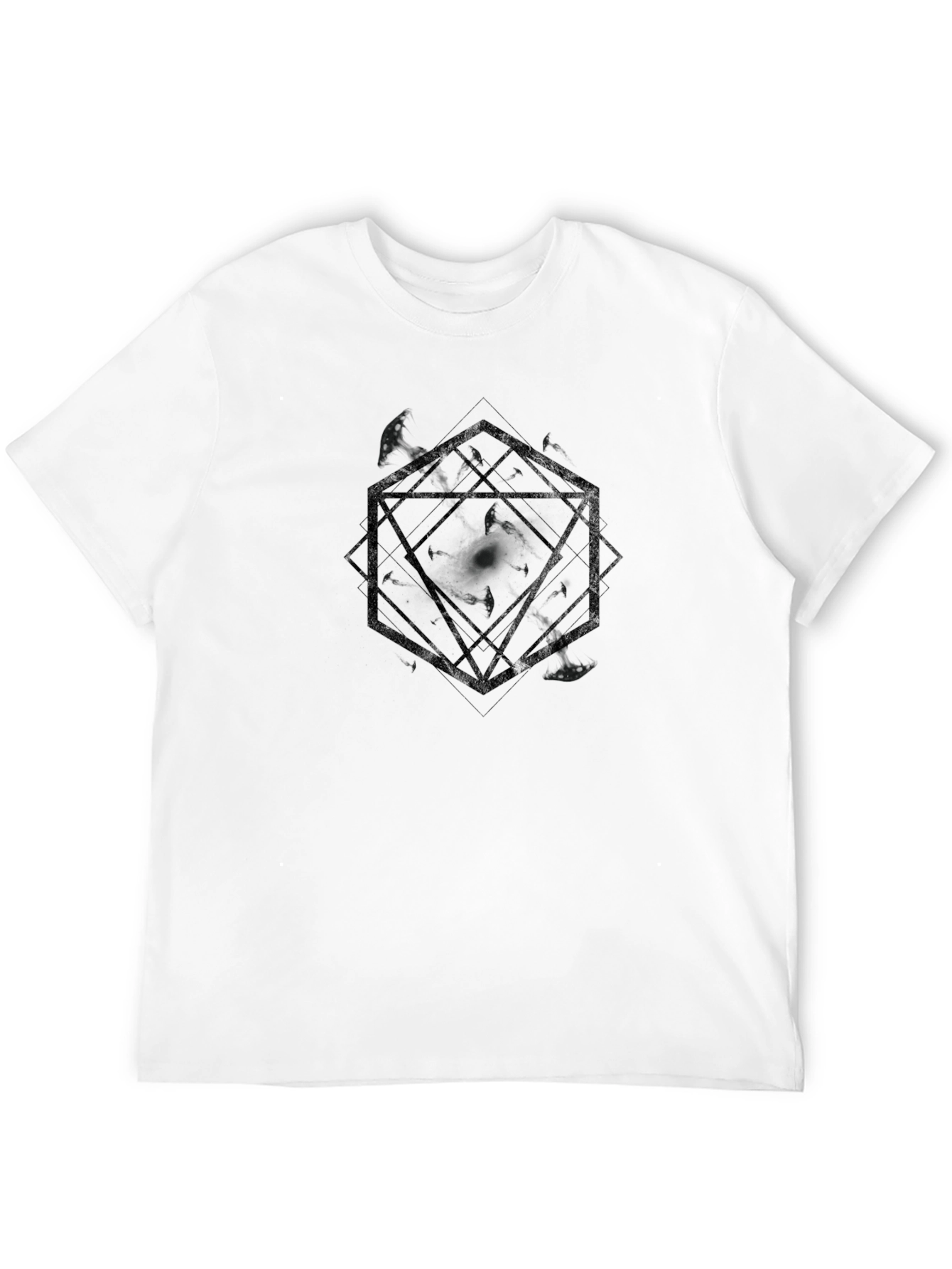 Geometric Crow Black Graphic Tee