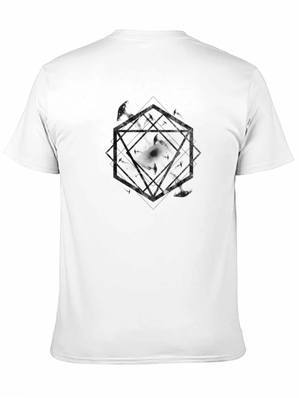 Geometric Crow Black Graphic Tee