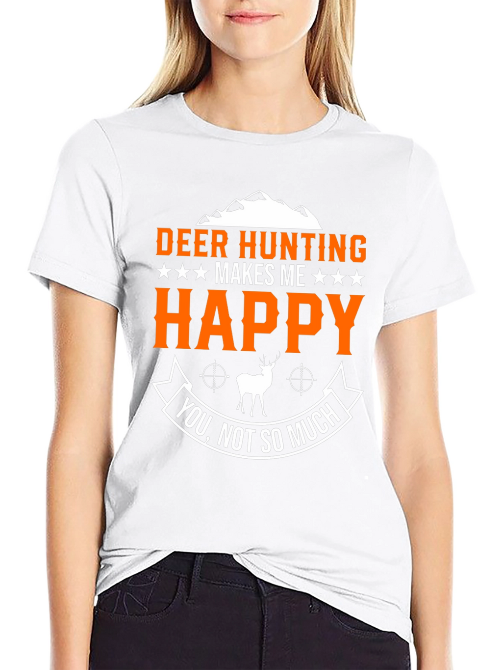 Deer Hunting Makes Me Happy Graphic T-Shirt