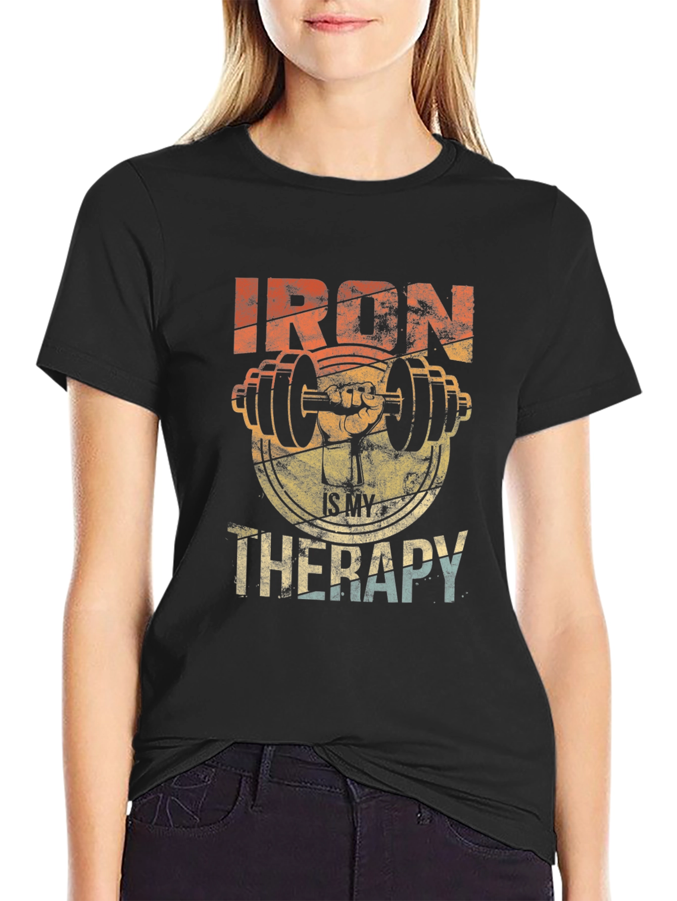 Iron Therapy Graphic Tee - Gym Workout Motivation Shirt