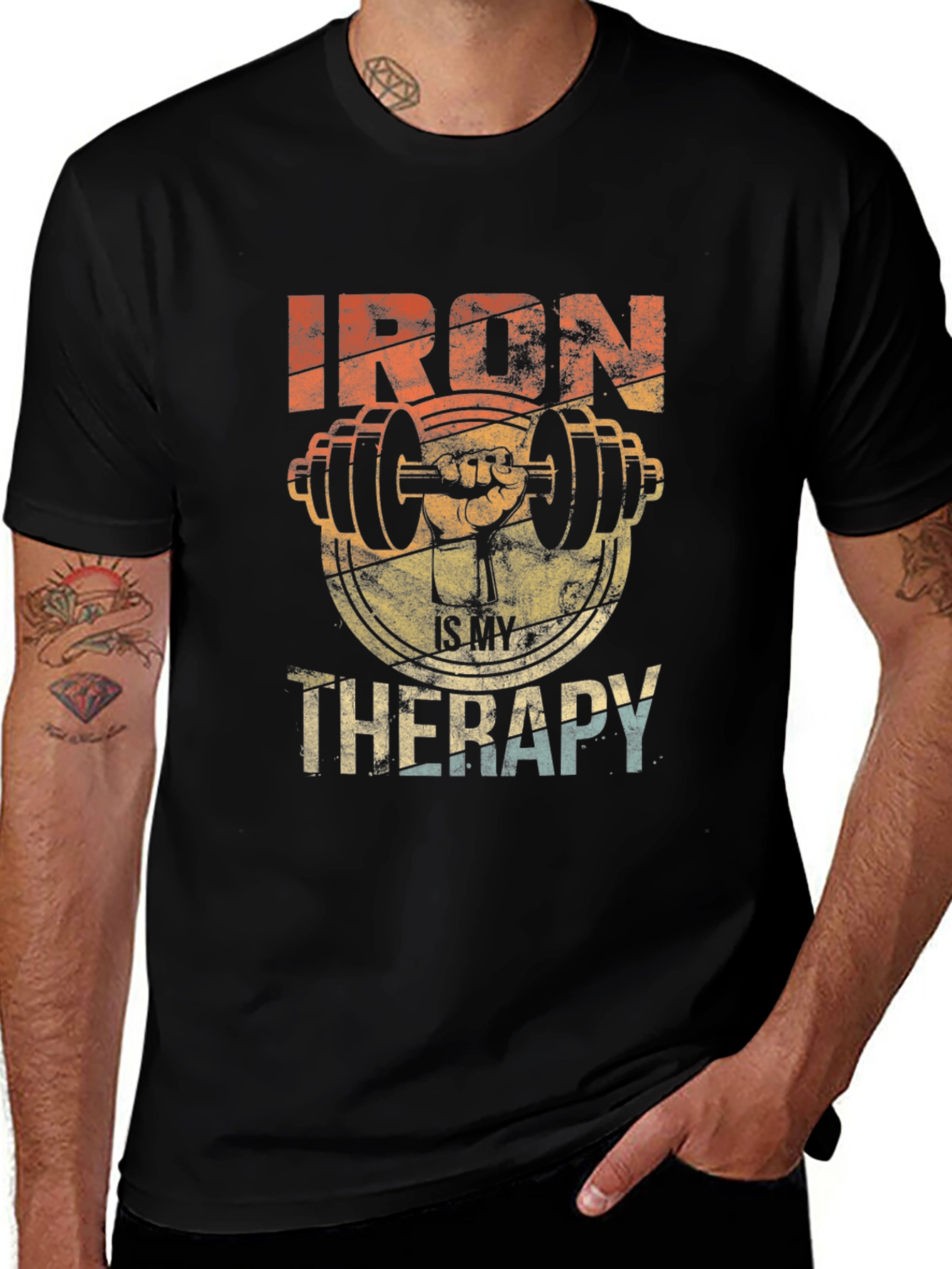 Iron Therapy Graphic Tee - Gym Workout Motivation Shirt