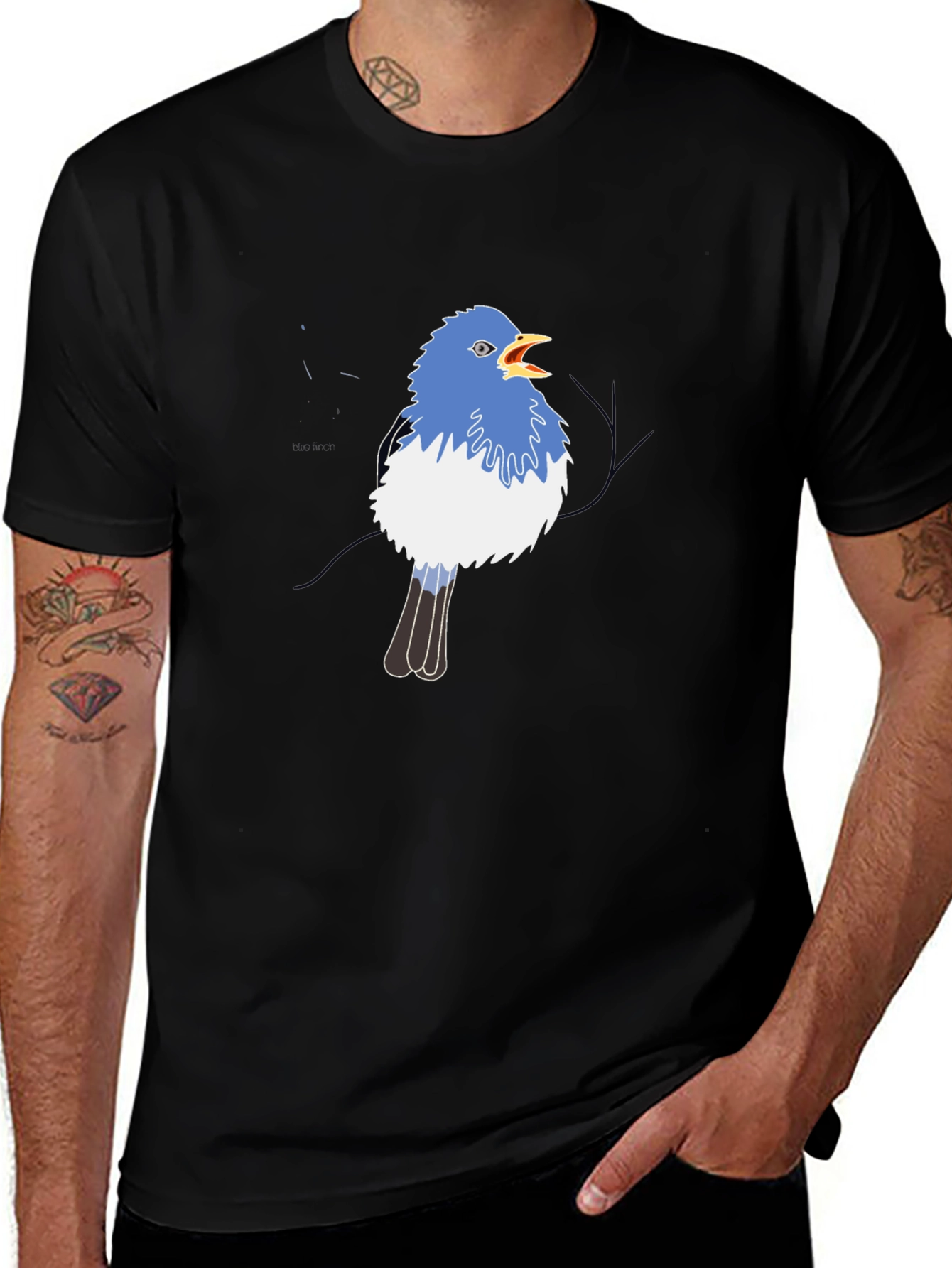 Blue Bird Graphic Black Tee