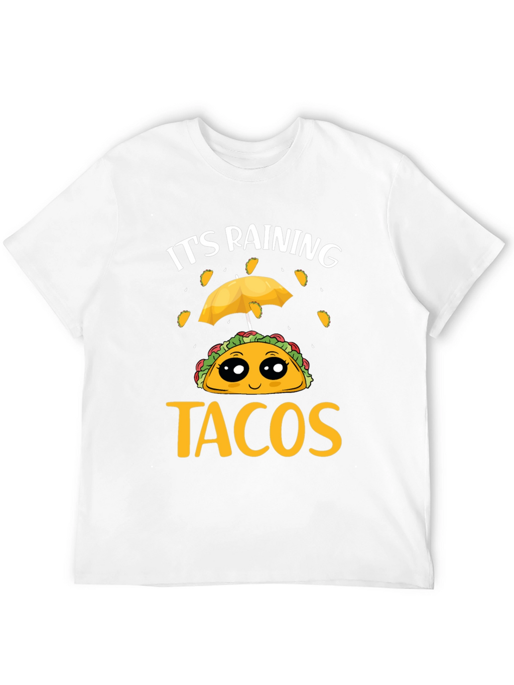 Its Raining Tacos Black T-Shirt Funny Foodie Tee