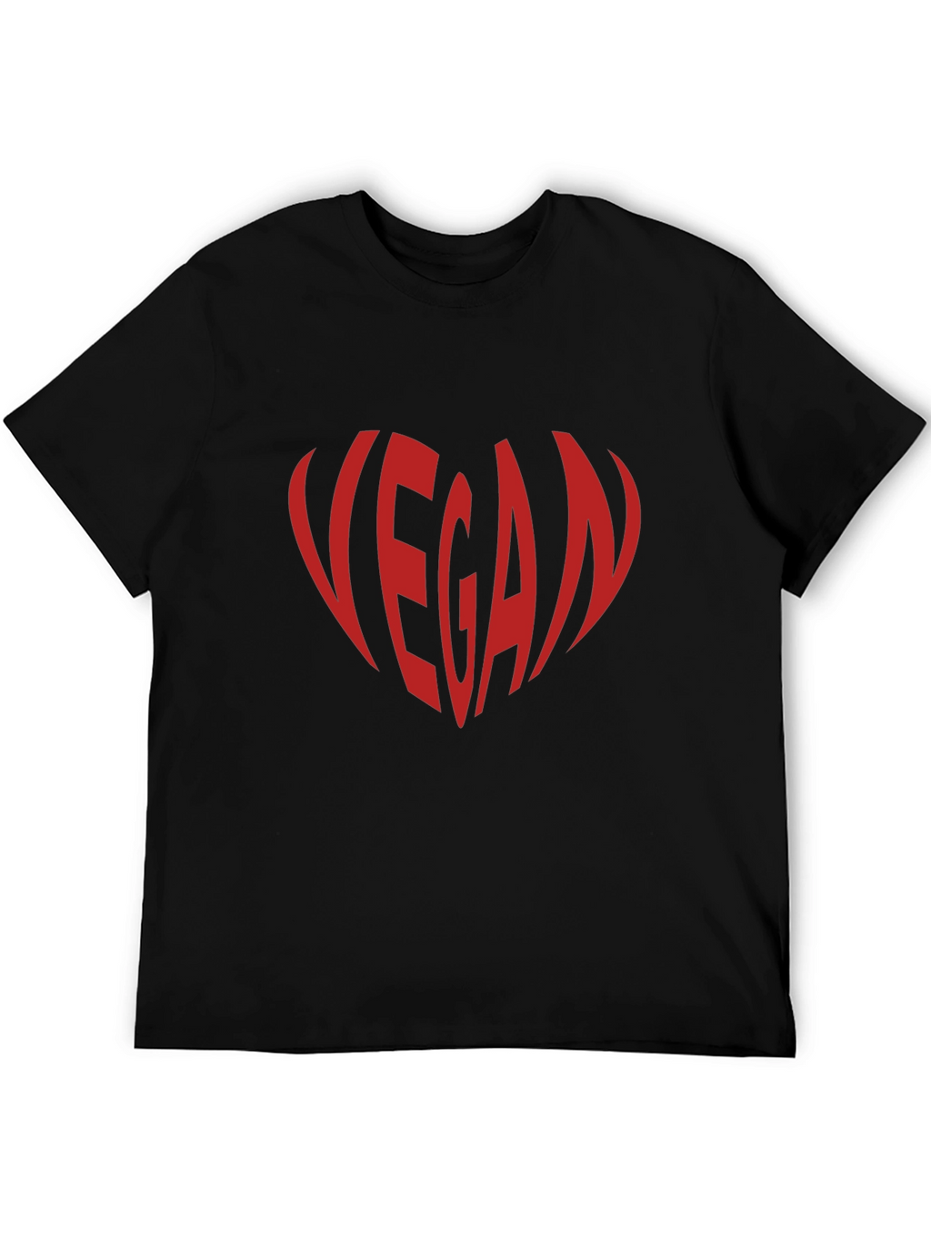 Vegan Heart Graphic Tee - Black Cotton T-Shirt