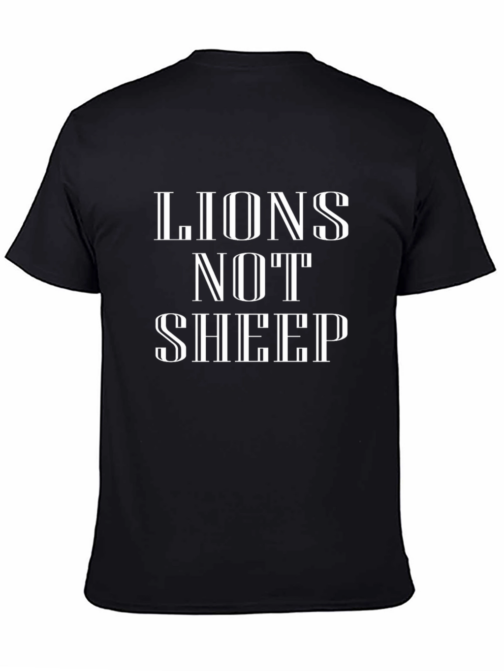 Lions Not Sheep Graphic T-Shirt - Black