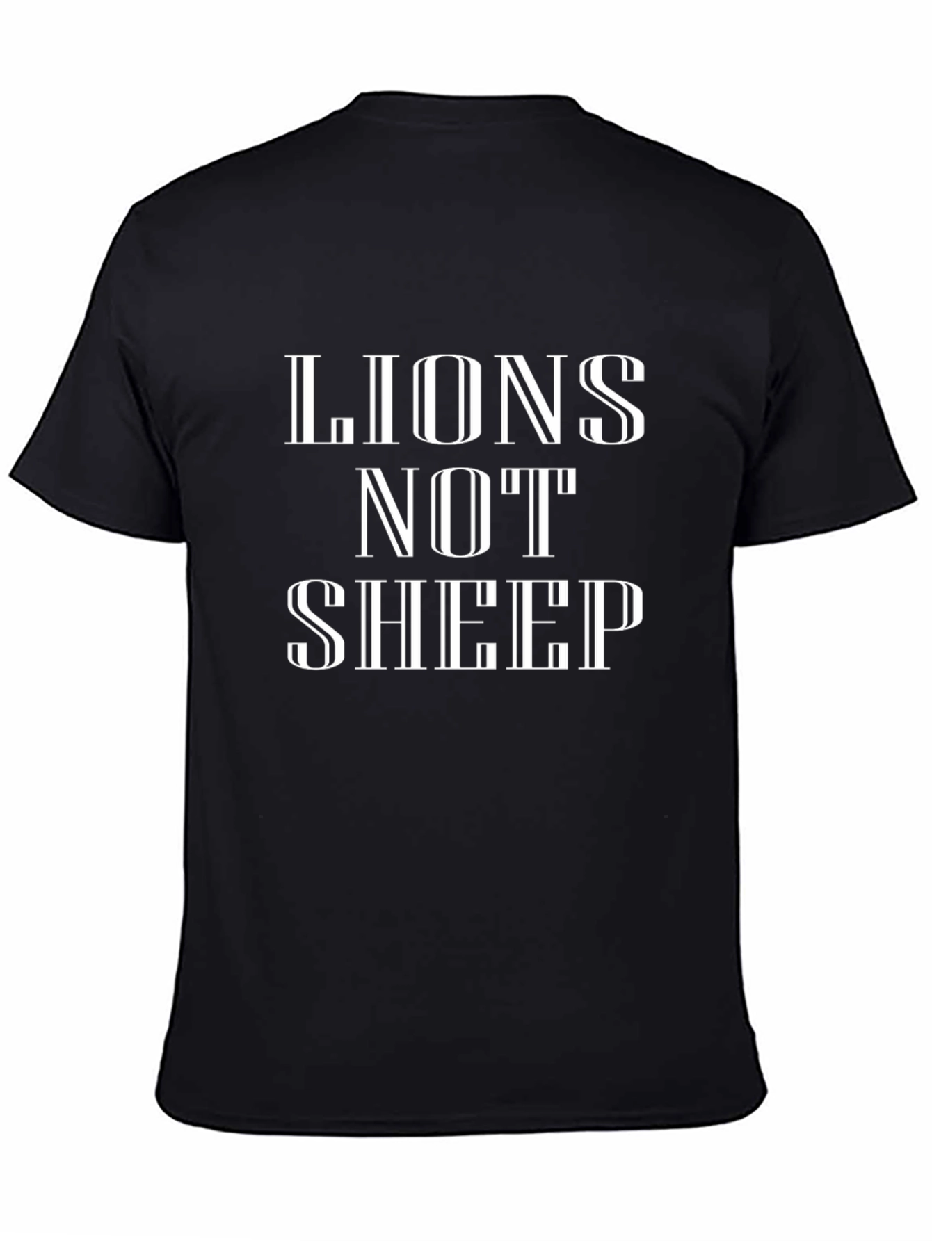 Lions Not Sheep Graphic T-Shirt - Black