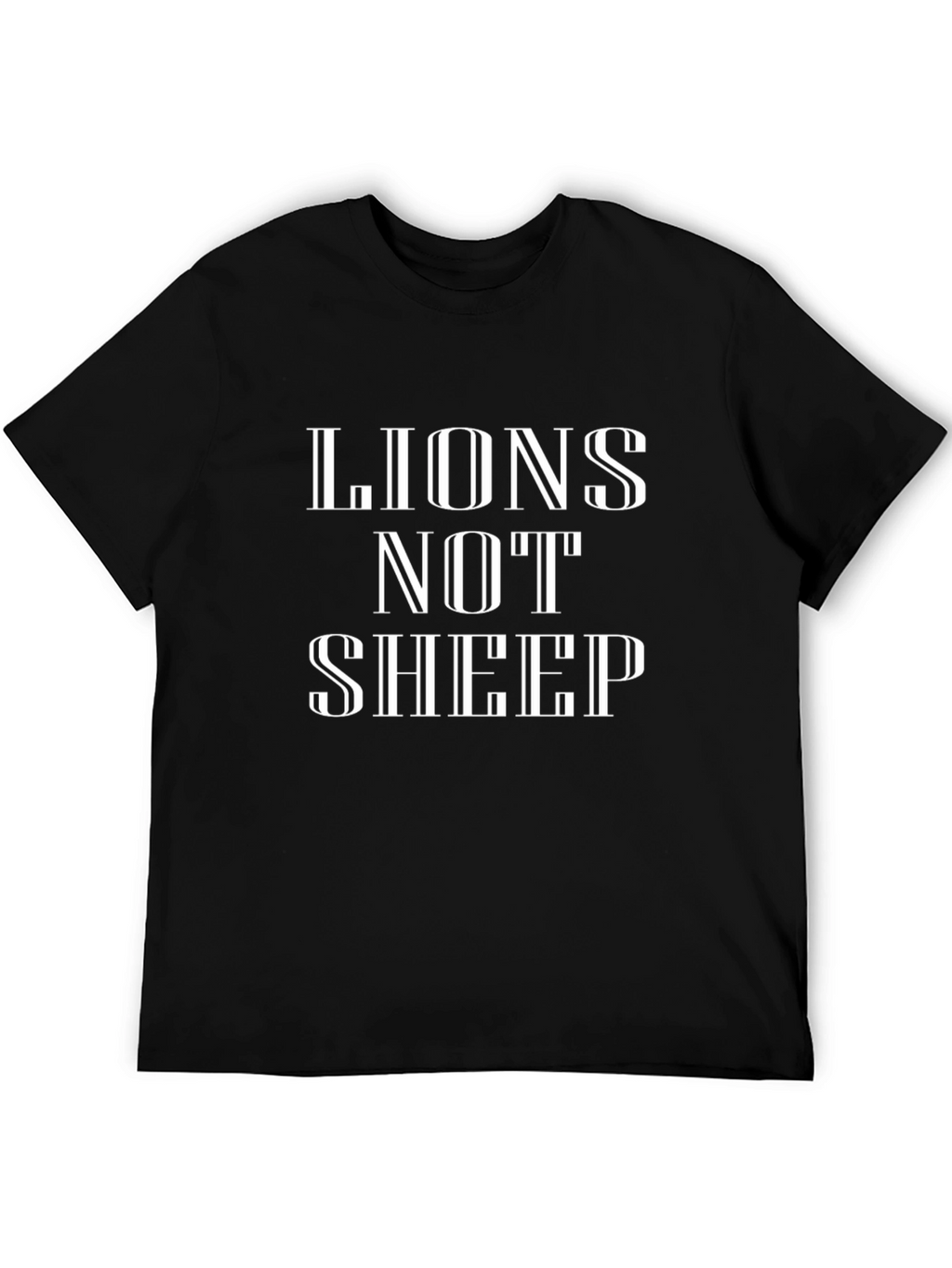 Lions Not Sheep Graphic T-Shirt - Black