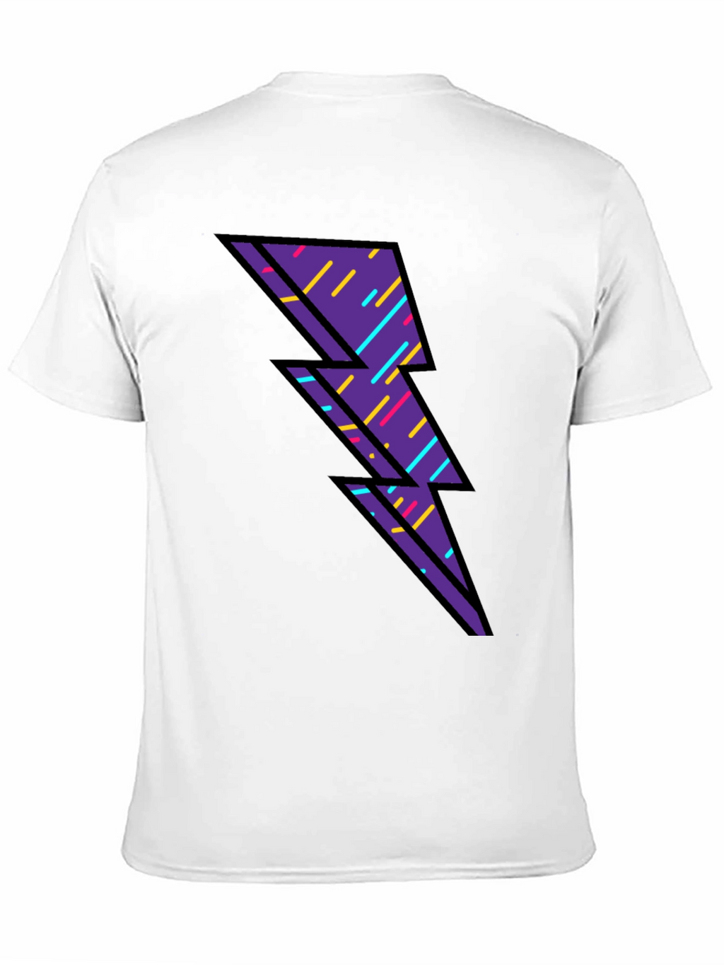 Retro Lightning Bolt Graphic T-Shirt - Black