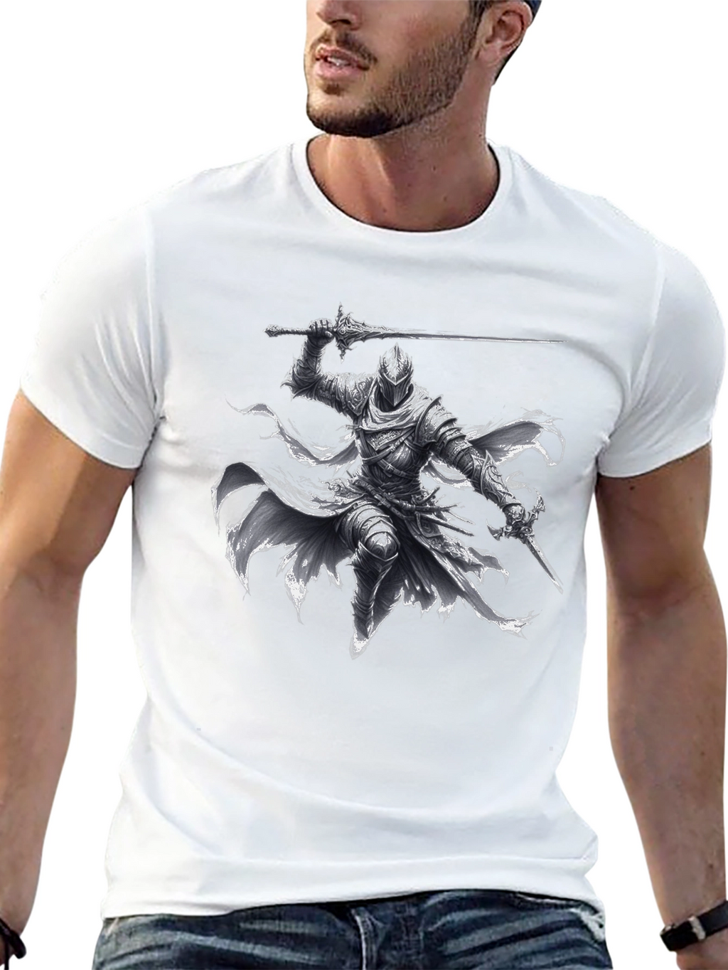 Dark Knight Warrior T-Shirt - Fantasy Graphic Tee