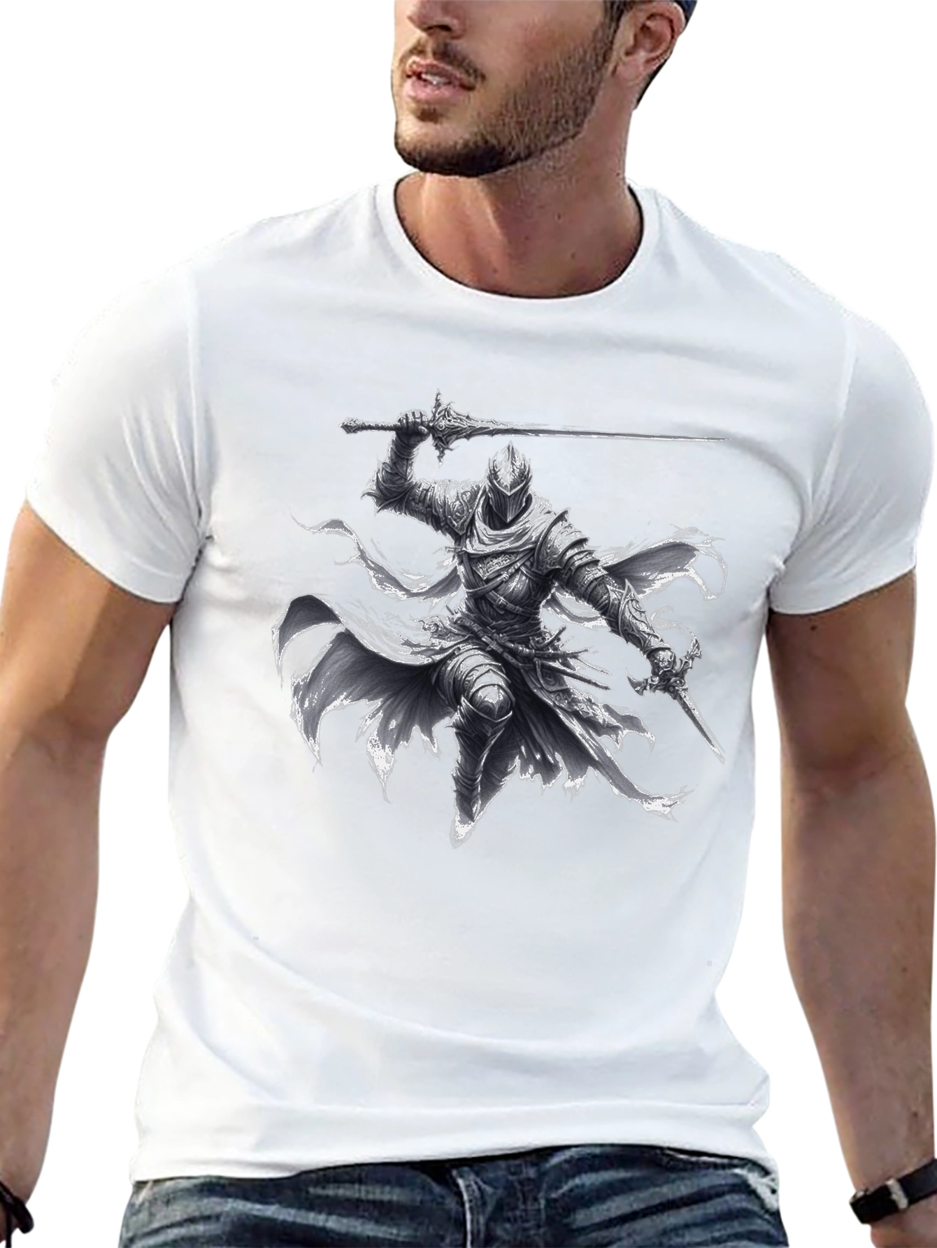 Dark Knight Warrior T-Shirt - Fantasy Graphic Tee