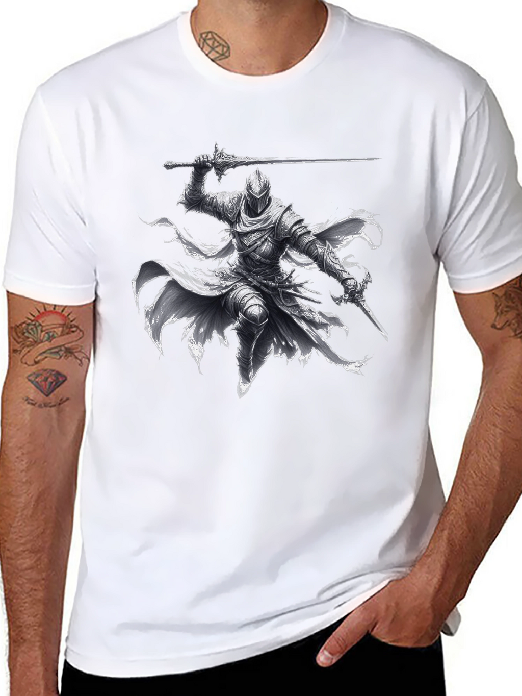 Dark Knight Warrior T-Shirt - Fantasy Graphic Tee