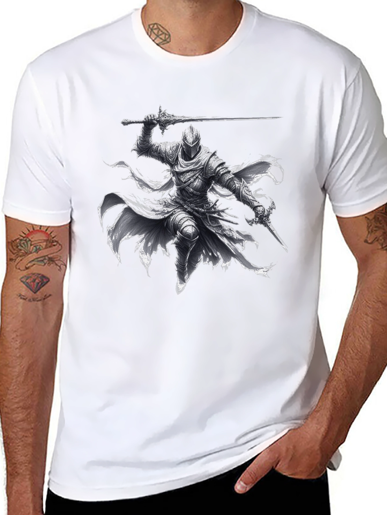 Dark Knight Warrior T-Shirt - Fantasy Graphic Tee