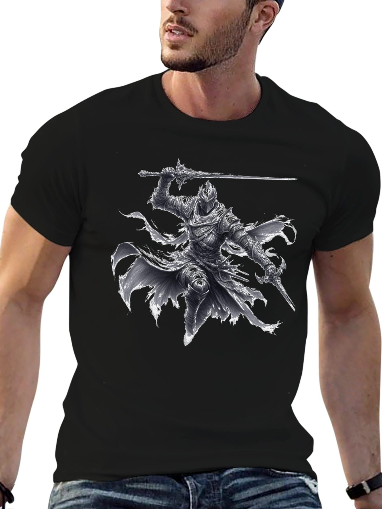 Dark Knight Warrior T-Shirt - Fantasy Graphic Tee