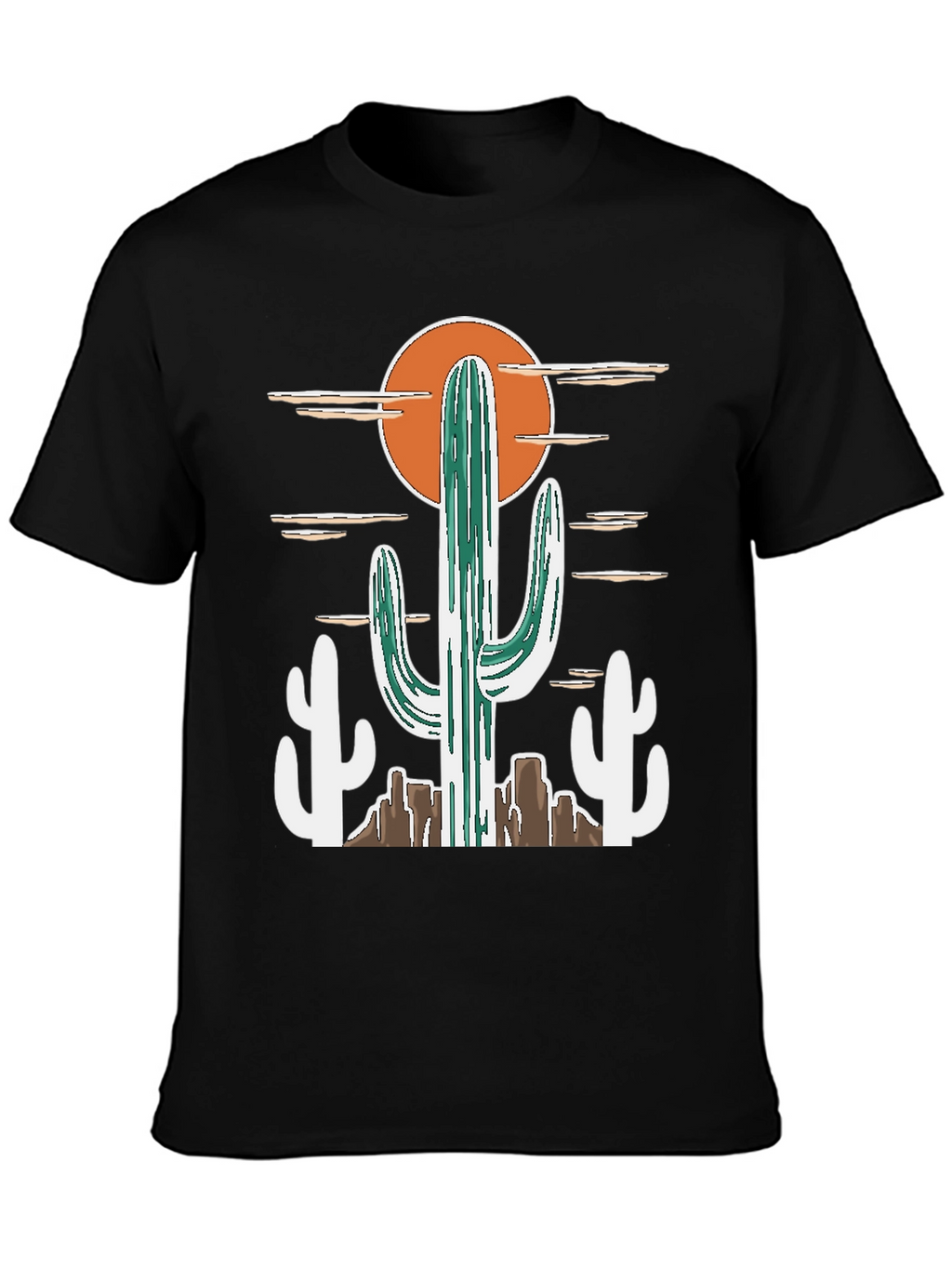 Desert Cactus Graphic Tee - Western Style Cotton T-Shirt