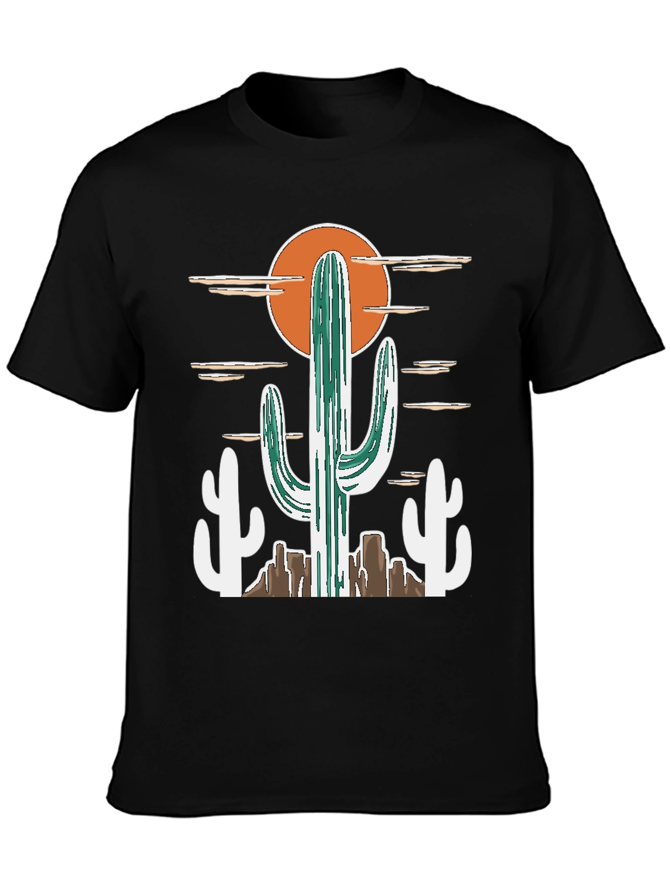 Desert Cactus Graphic Tee - Western Style Cotton T-Shirt