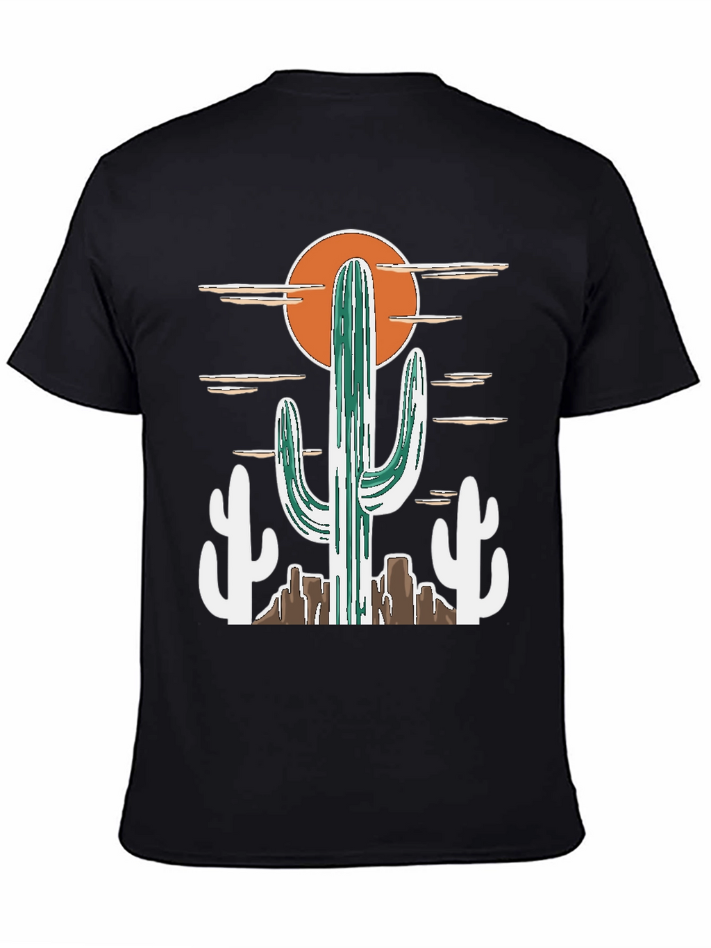 Desert Cactus Graphic Tee - Western Style Cotton T-Shirt