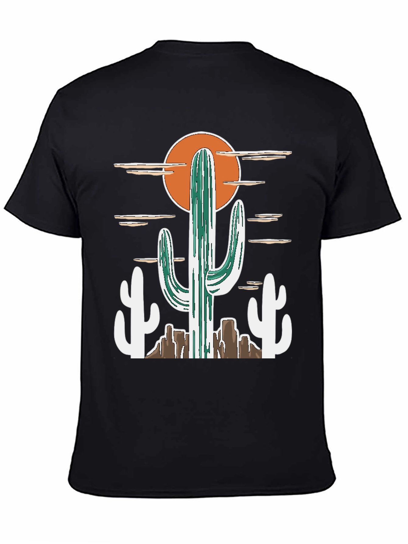Desert Cactus Graphic Tee - Western Style Cotton T-Shirt