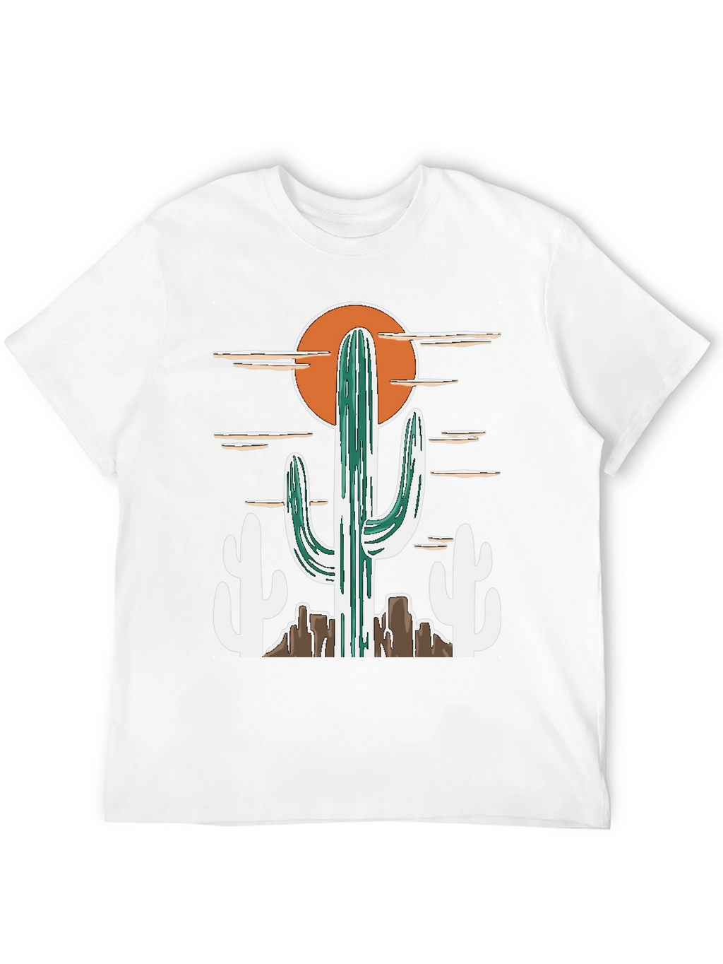 Desert Cactus Graphic Tee - Western Style Cotton T-Shirt