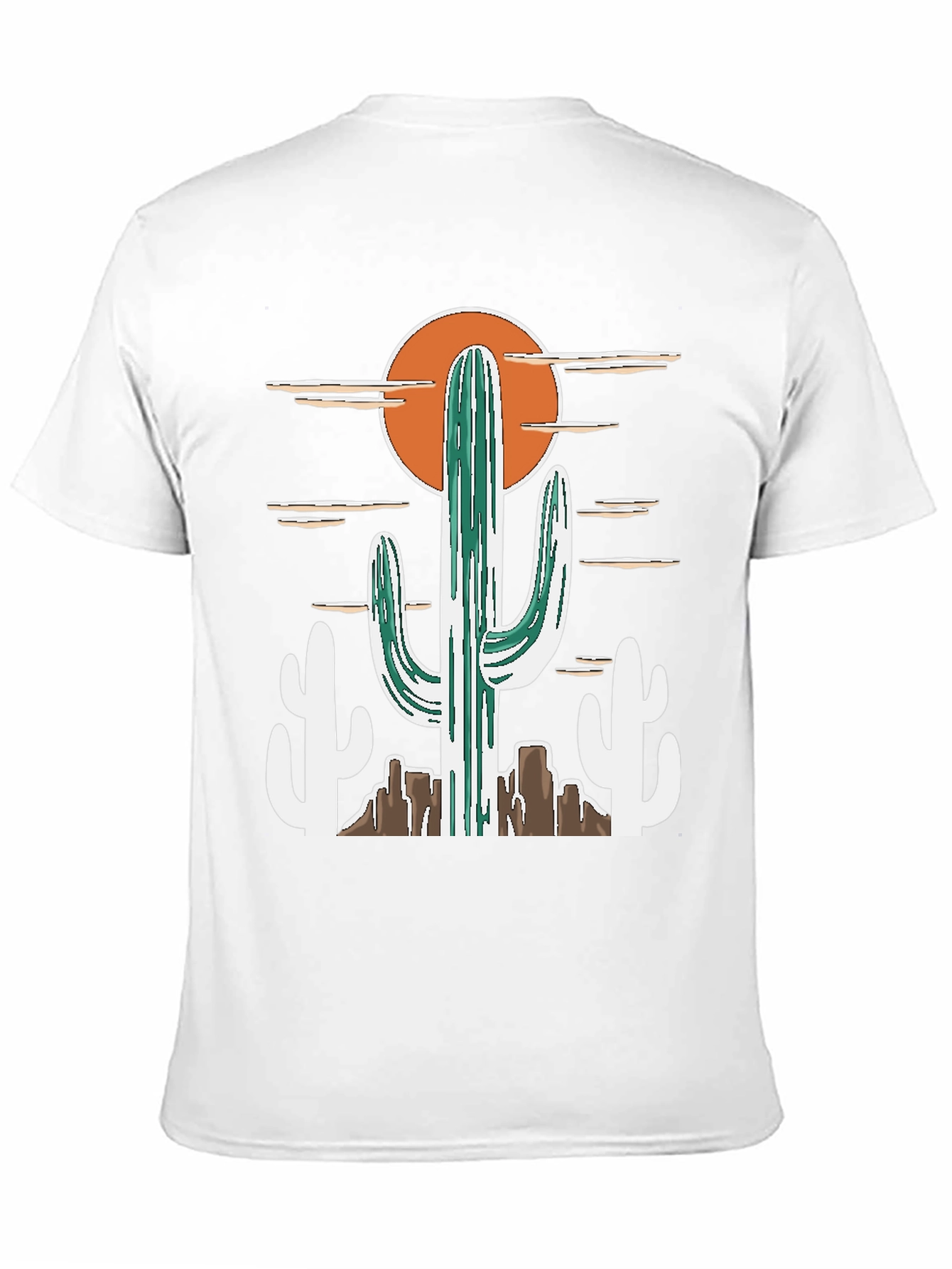 Desert Cactus Graphic Tee - Western Style Cotton T-Shirt