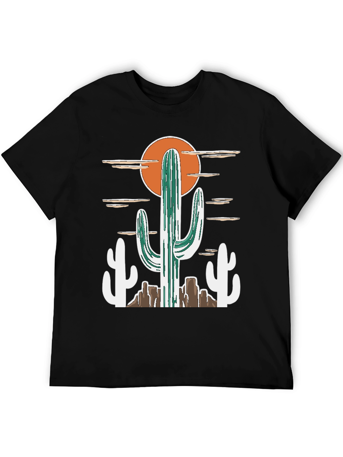 Desert Cactus Graphic Tee - Western Style Cotton T-Shirt