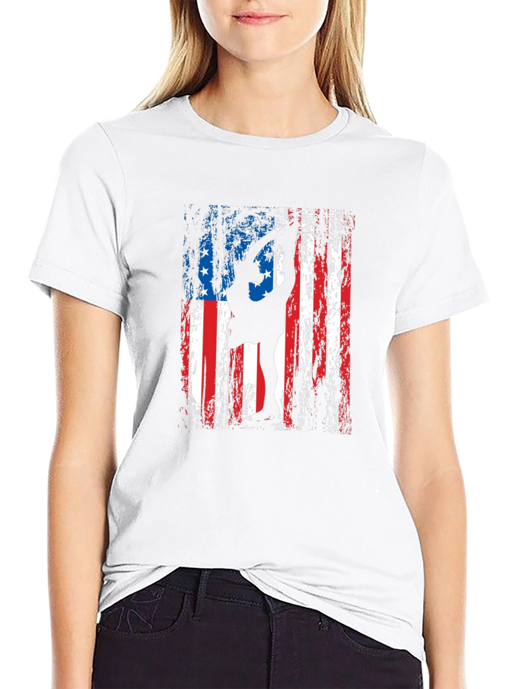 Patriotic Gymnastics T-Shirt - USA Flag Design